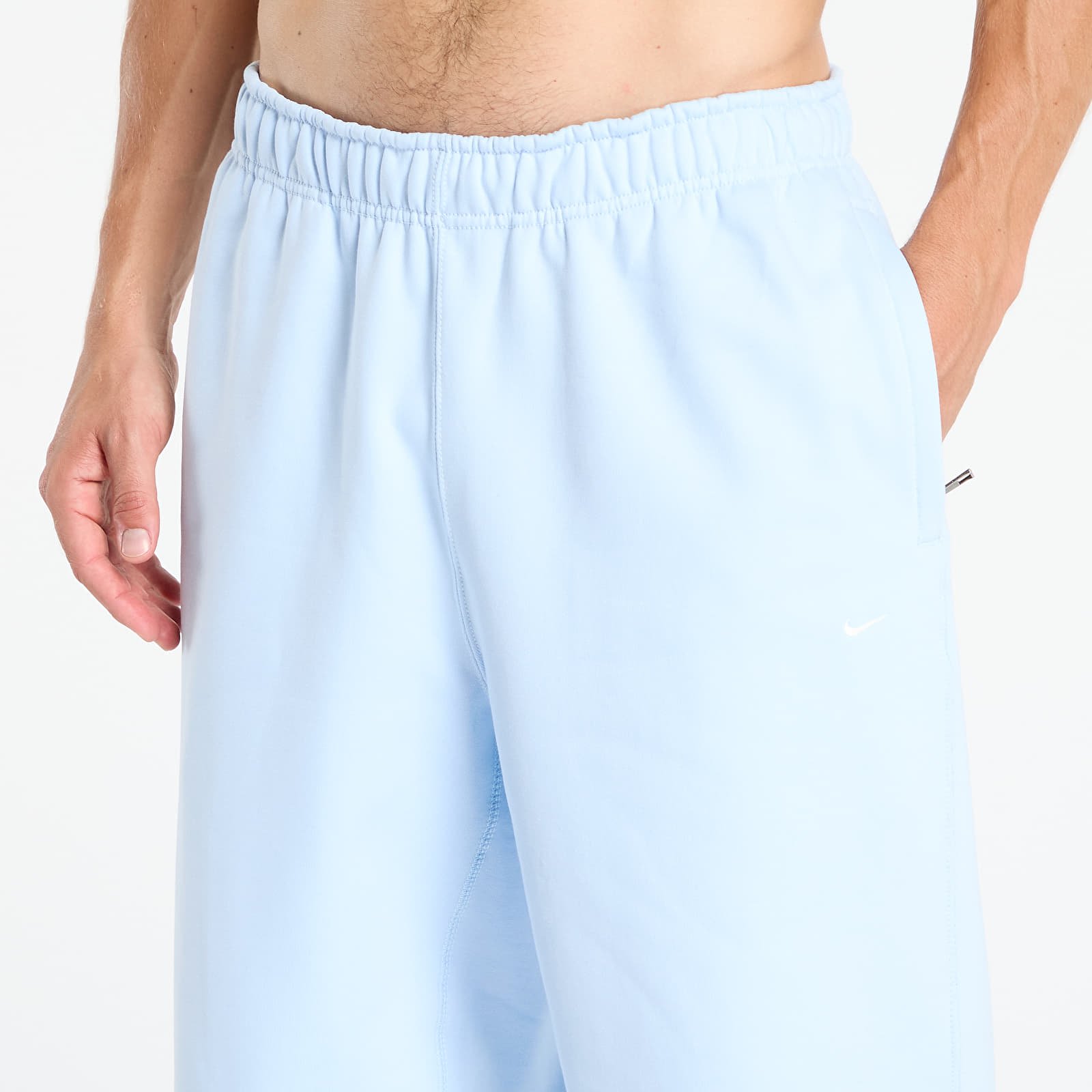 Joggingbukser Nike Solo Swoosh Men's Cuffed Fleece Pants Celestine Blue/ Celestine Blue/ White
