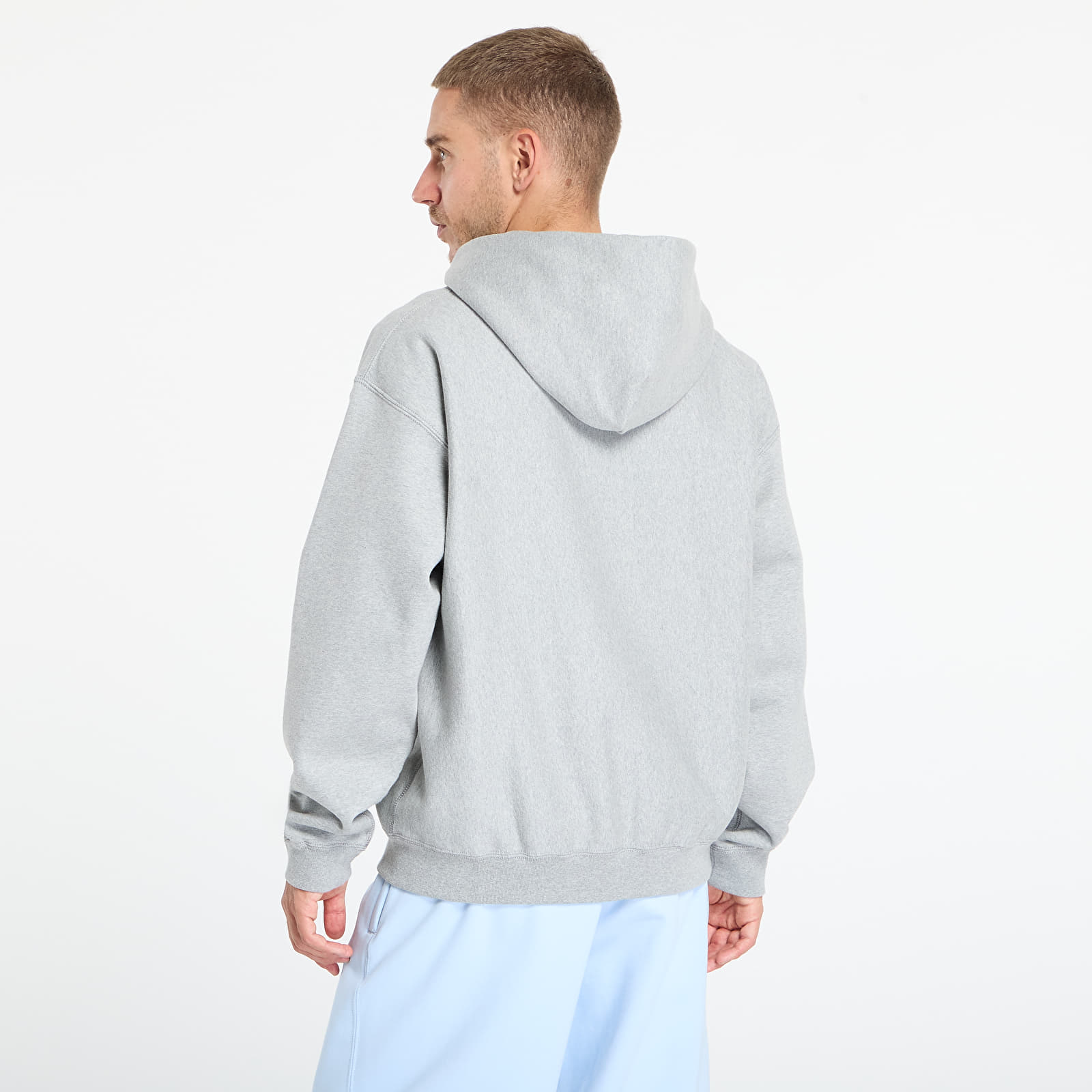 Vīriešu džemperi Nike Solo Swoosh Men's Full-Zip Fleece Hoodie Dk Grey Heather/ Lt Smoke Grey/ White
