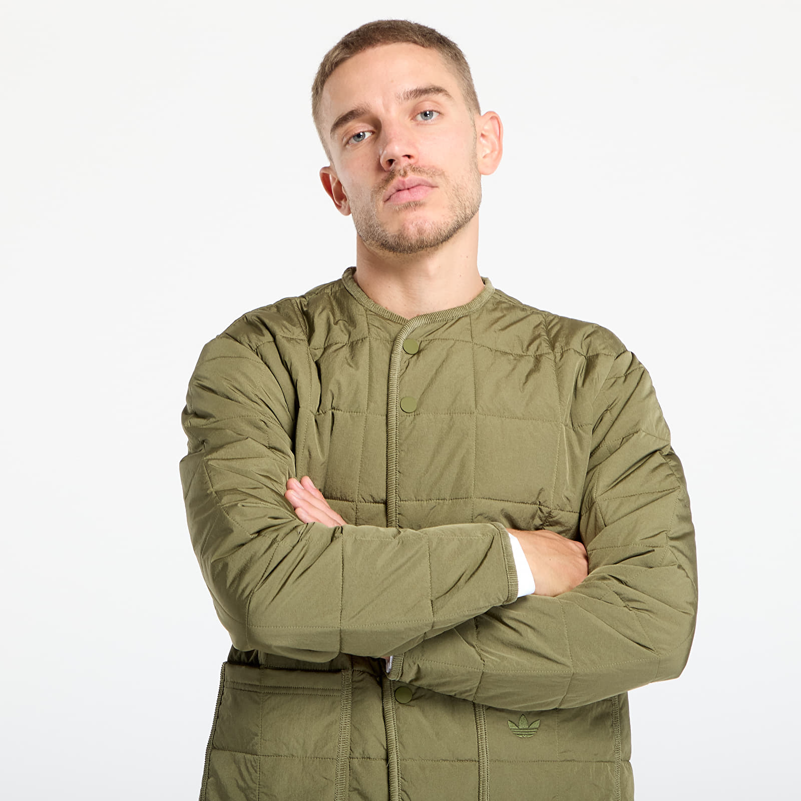 Miesten takit adidas Originals Quilted Jacket Focus Olive
