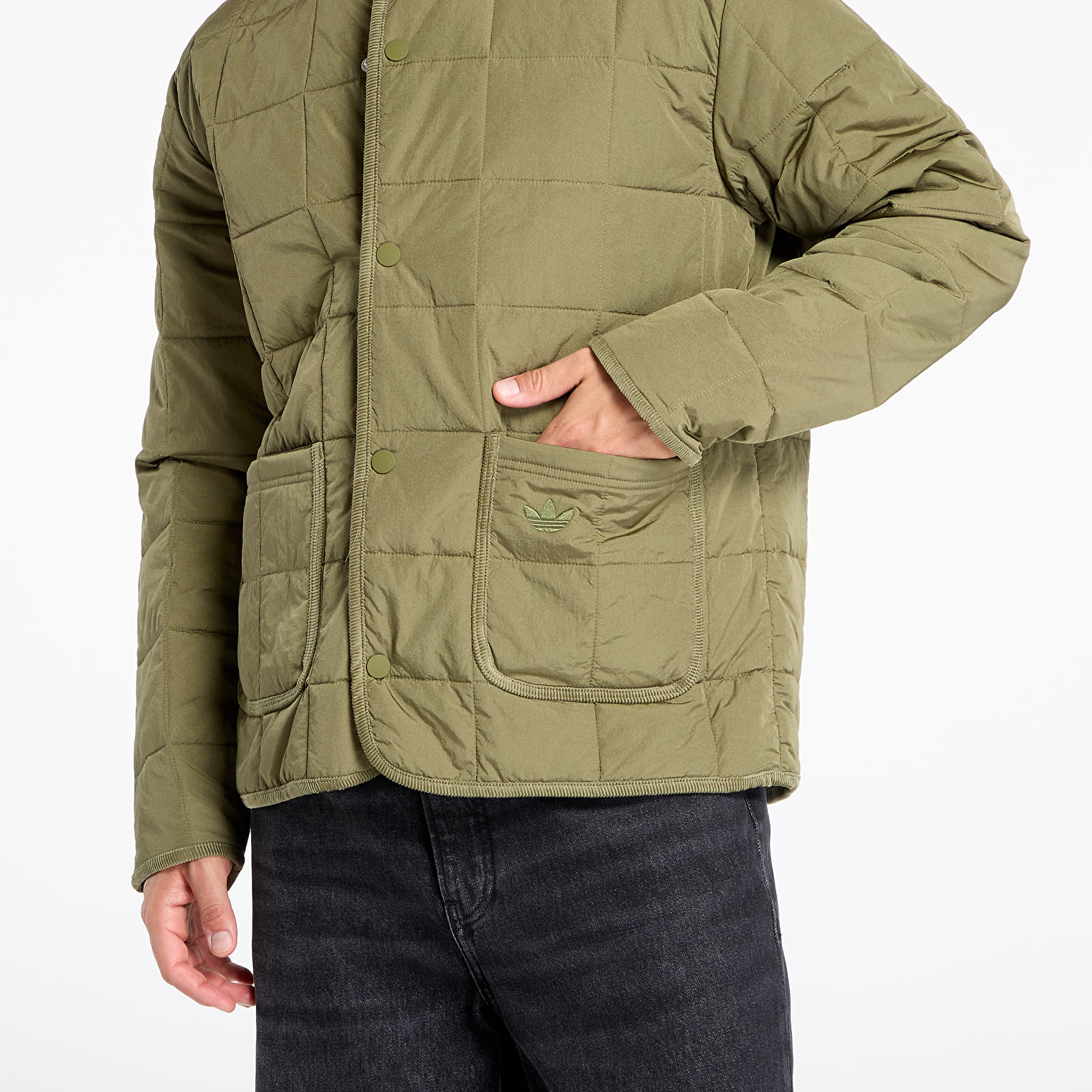 Miesten takit adidas Originals Quilted Jacket Focus Olive