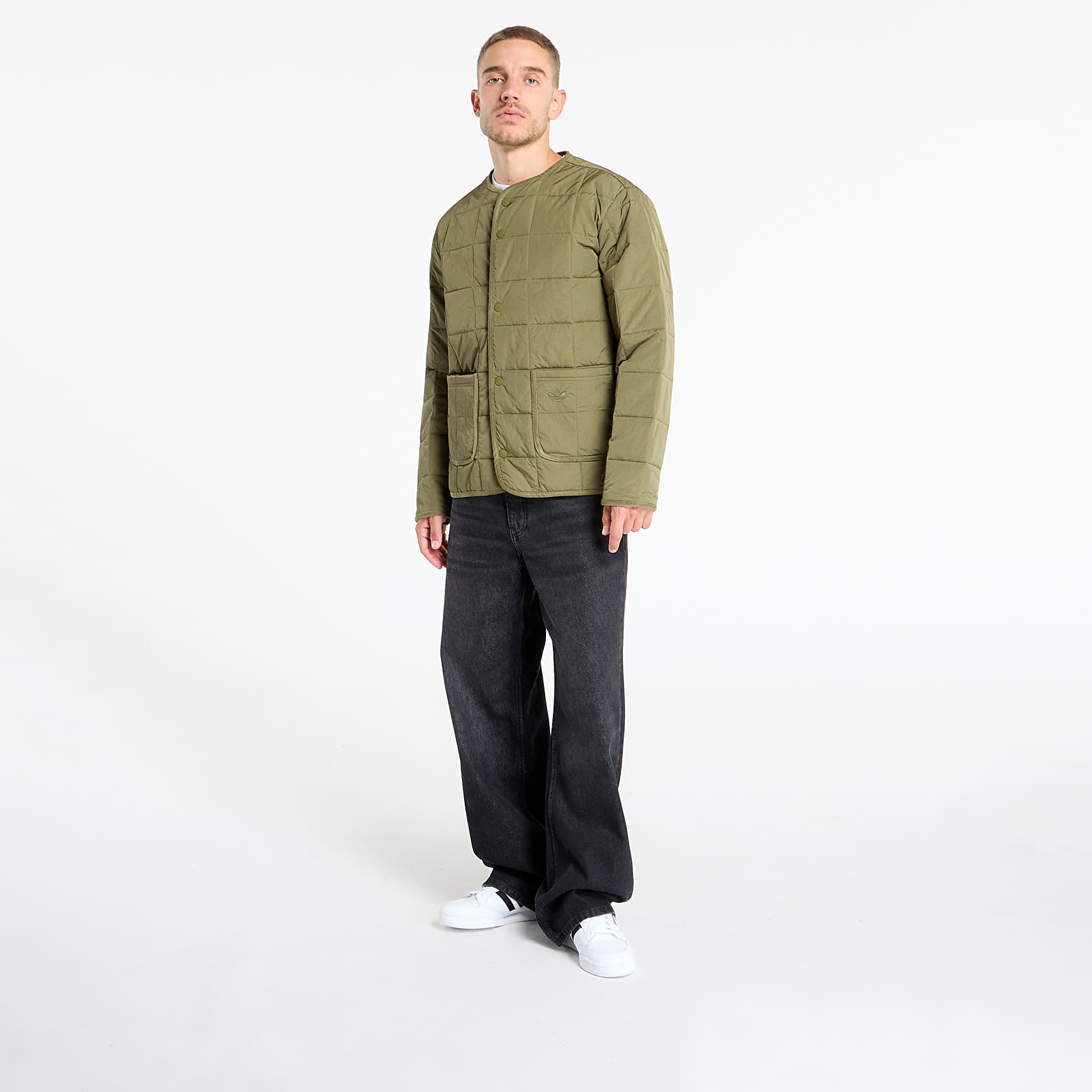 Miesten takit adidas Originals Quilted Jacket Focus Olive
