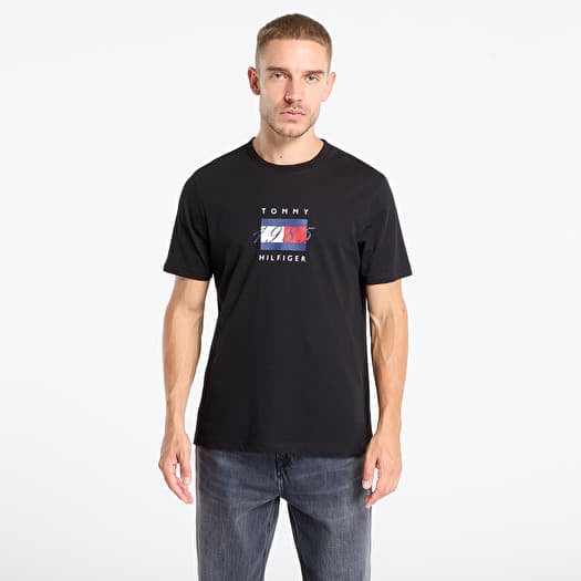 Tommy Hilfiger Linear Flag Graphic Tee Black