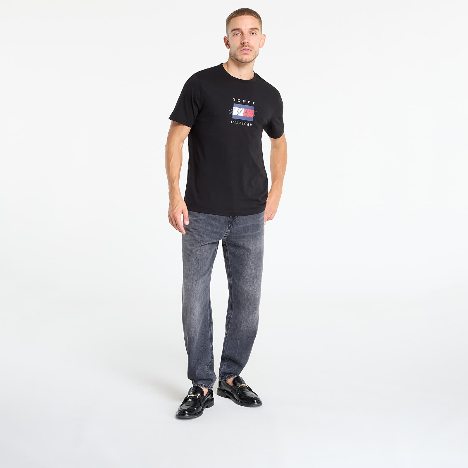 T-shirts Tommy Hilfiger Linear Flag Graphic Tee Black