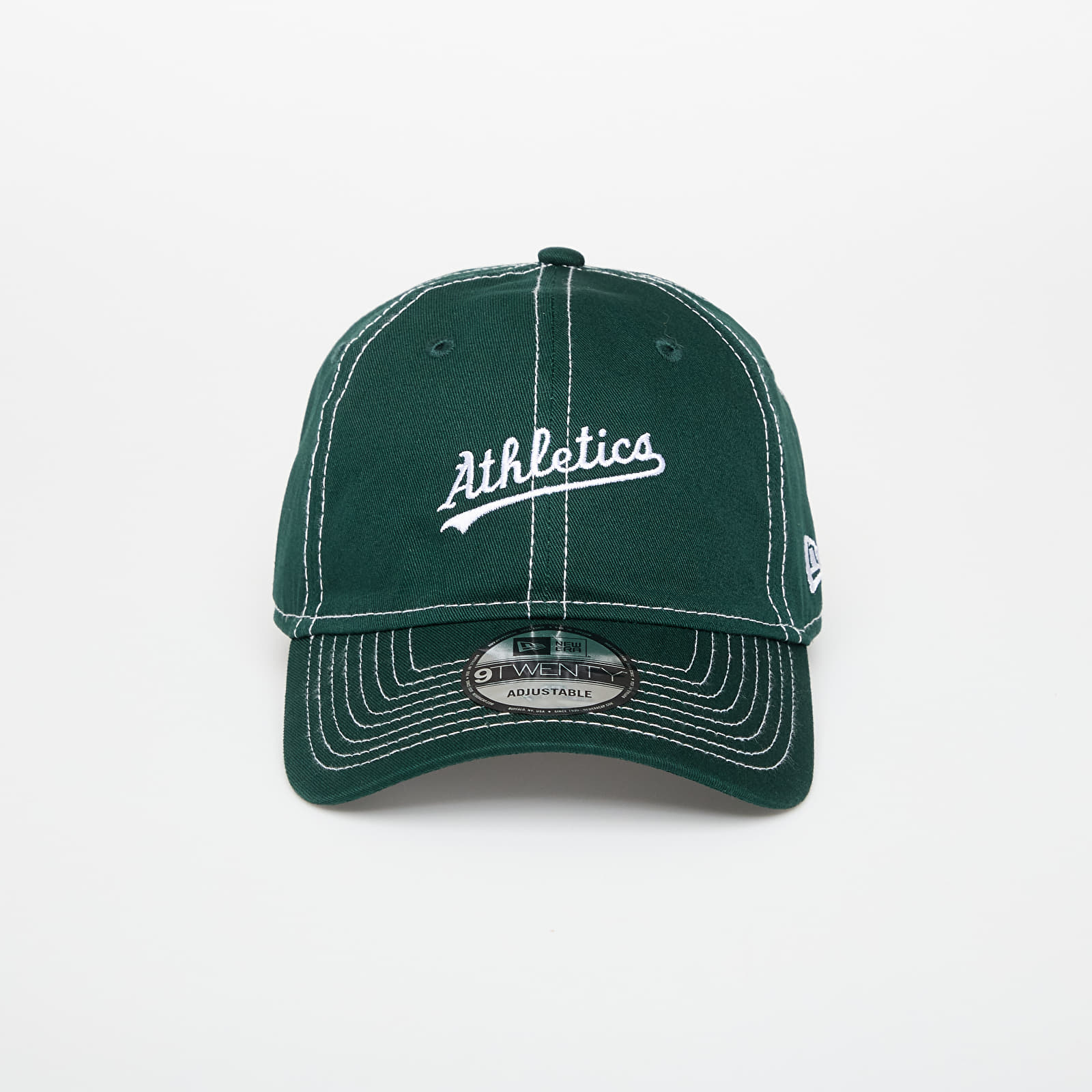 Gorras de hombre New Era Oakland Athletics 9TWENTY Contrast Stitch Dark Green/ White
