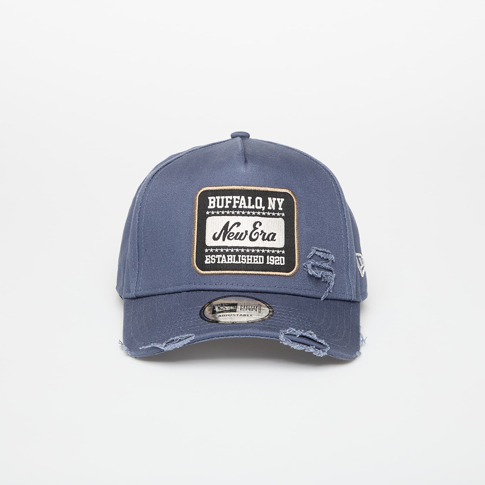 Pánské kšiltovky New Era Buffalo NY 9FORTY Aframe Patch Distressed Snapback Cap Blue