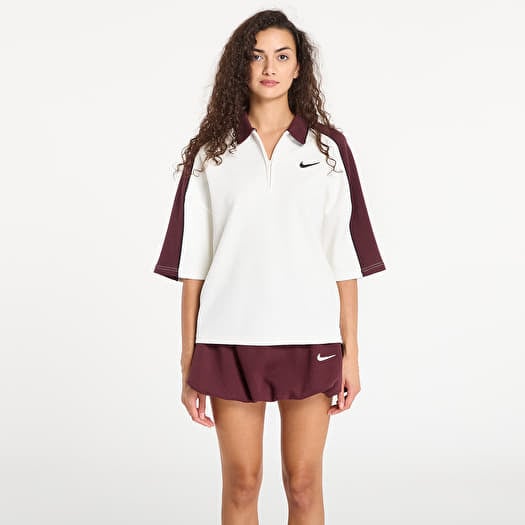 T-shirt Nike W Ss Polo Sail/ Burgundy Crush