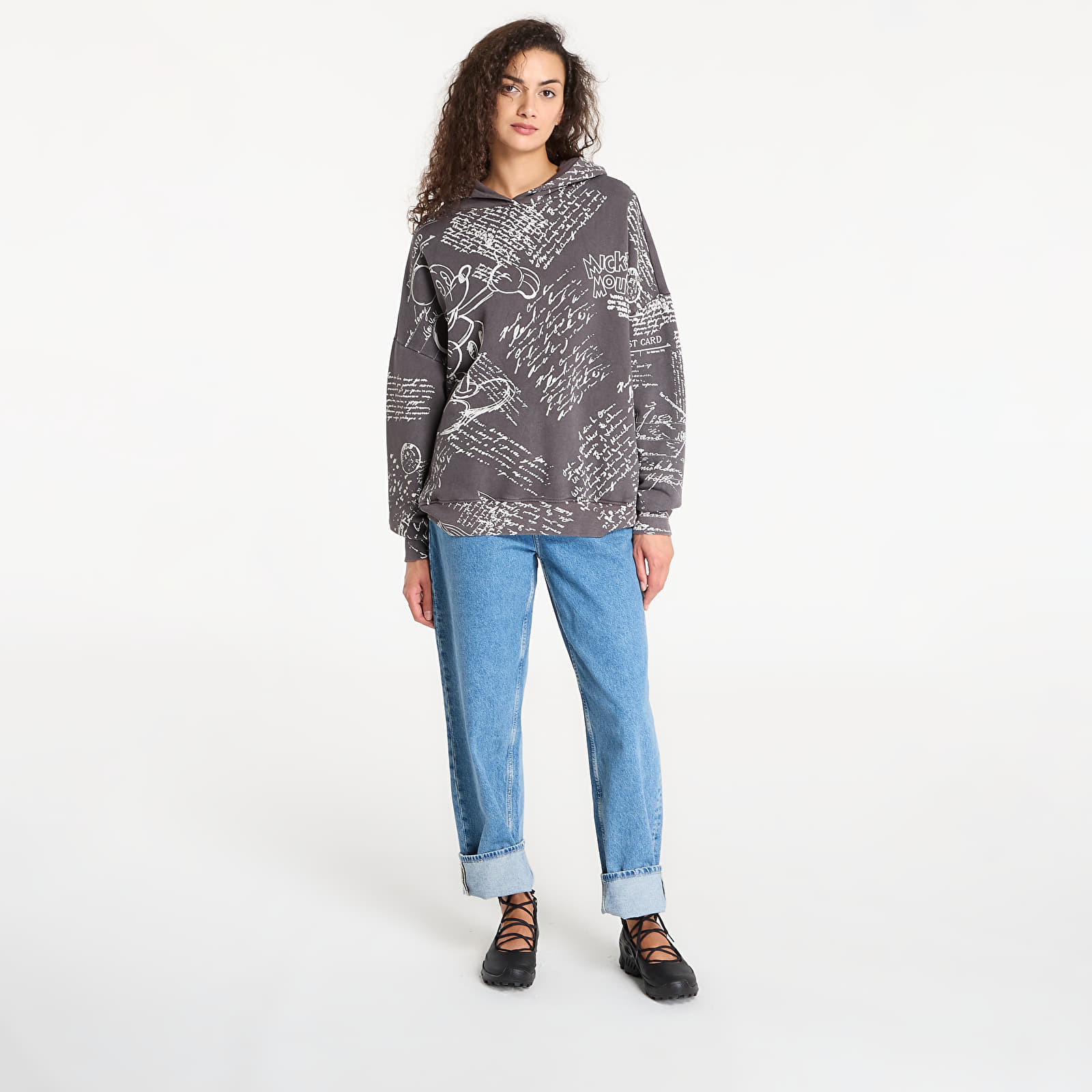 Sudaderas Desigual Letters Mickey Hoodie Black