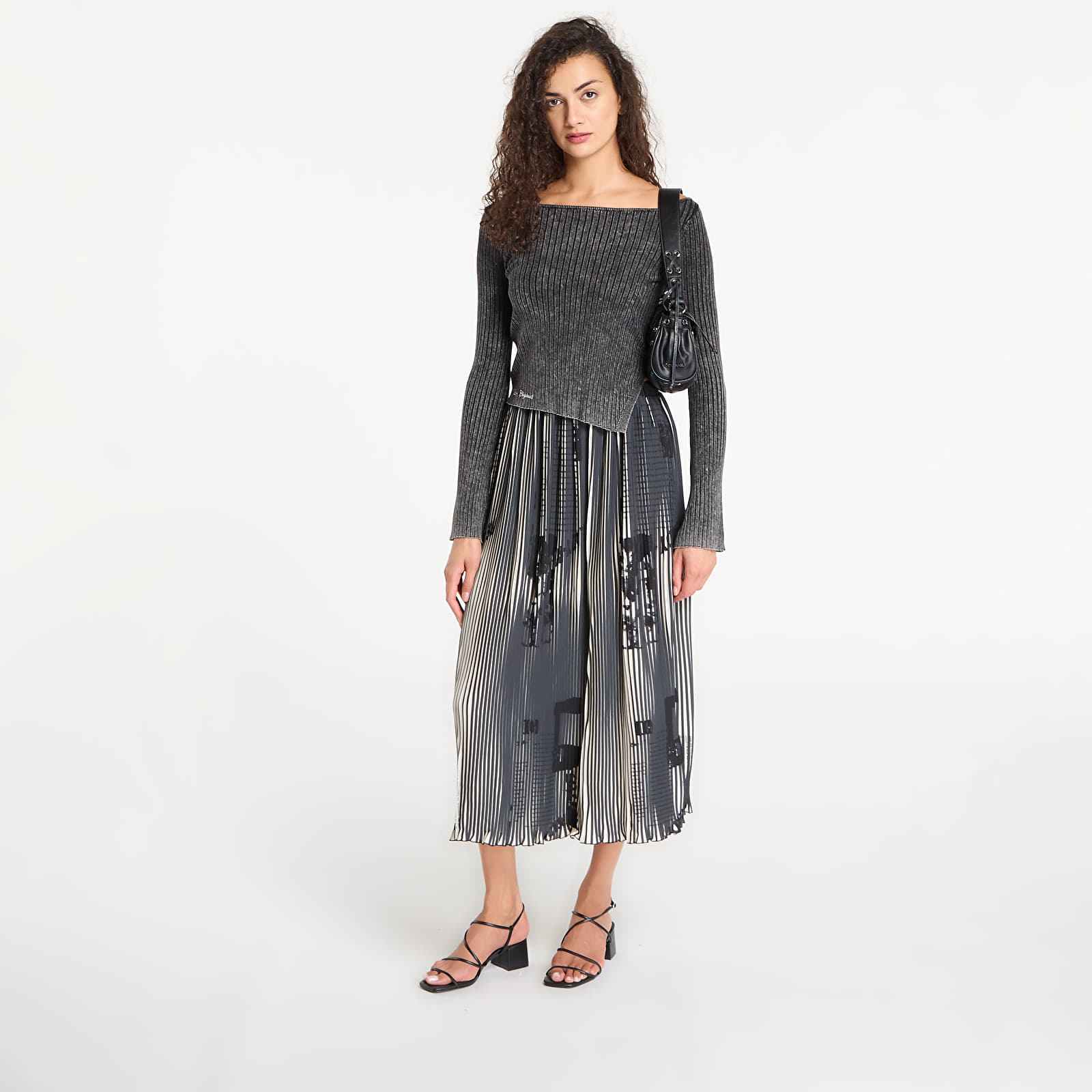 Faldas Desigual Newspapers Skirt Black