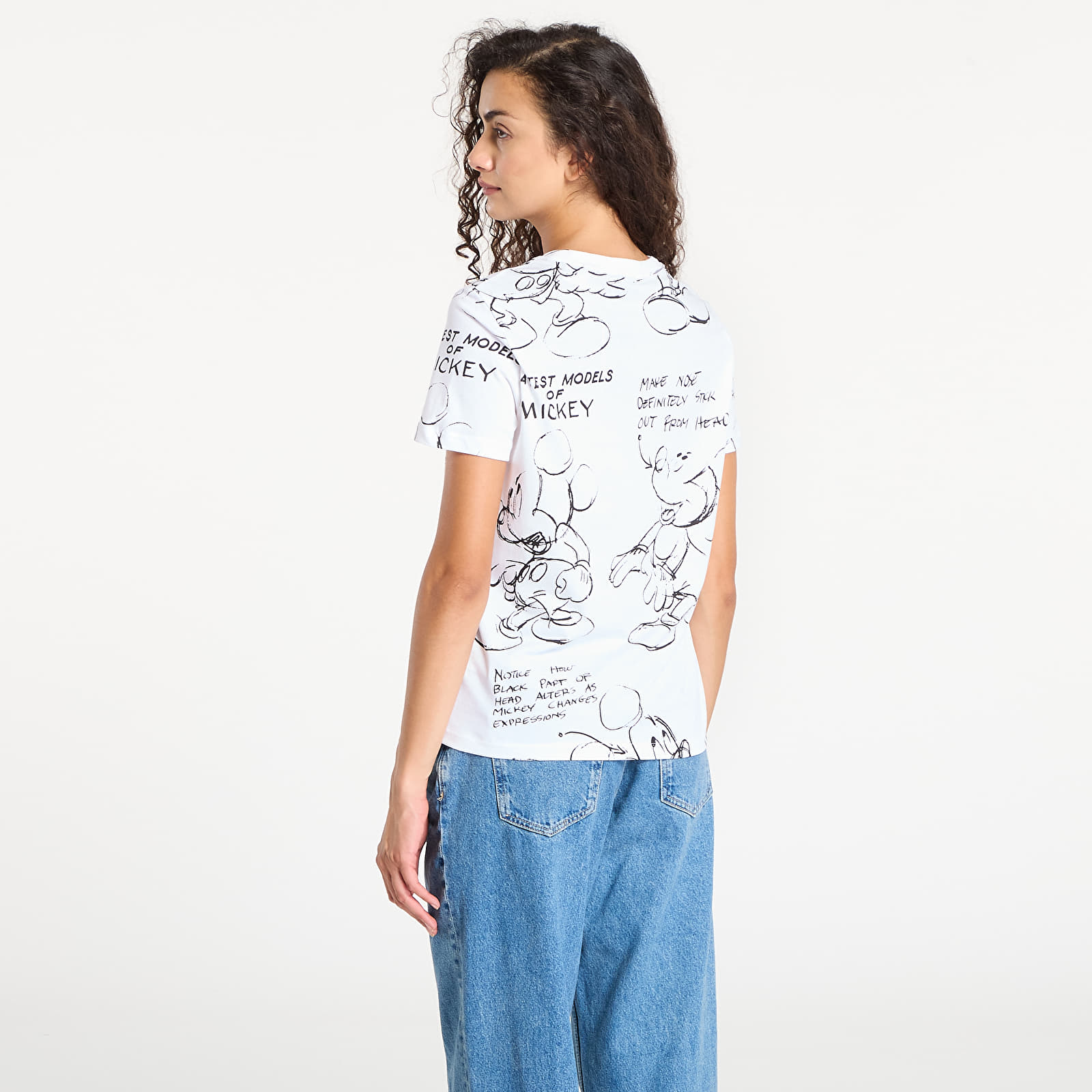 Дамски тениски Desigual Mickey Sketch T-Shirt White