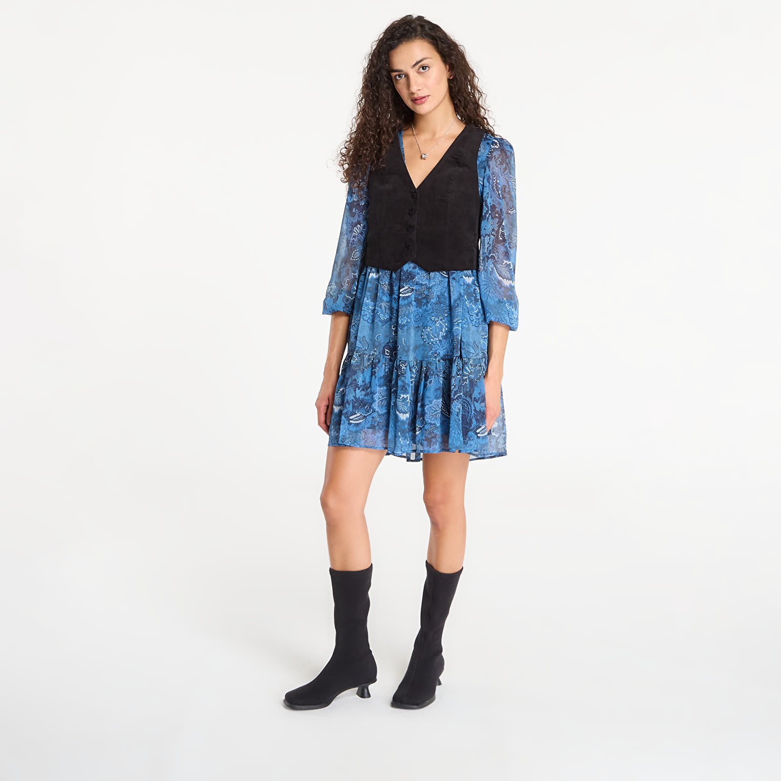 Vestido Desigual Chaleco Dress Azul Oscuro