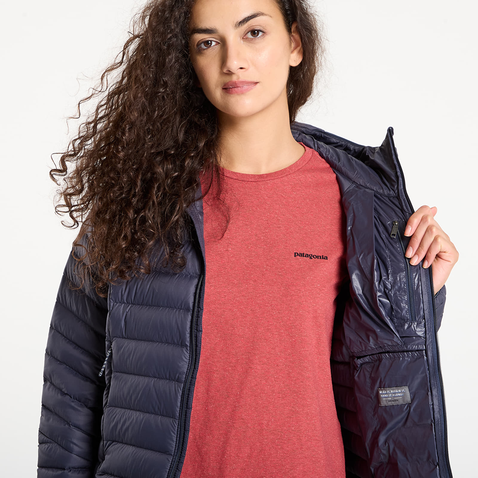 Jakker Pataognia W's Down Sweater Hoody Smolder Blue
