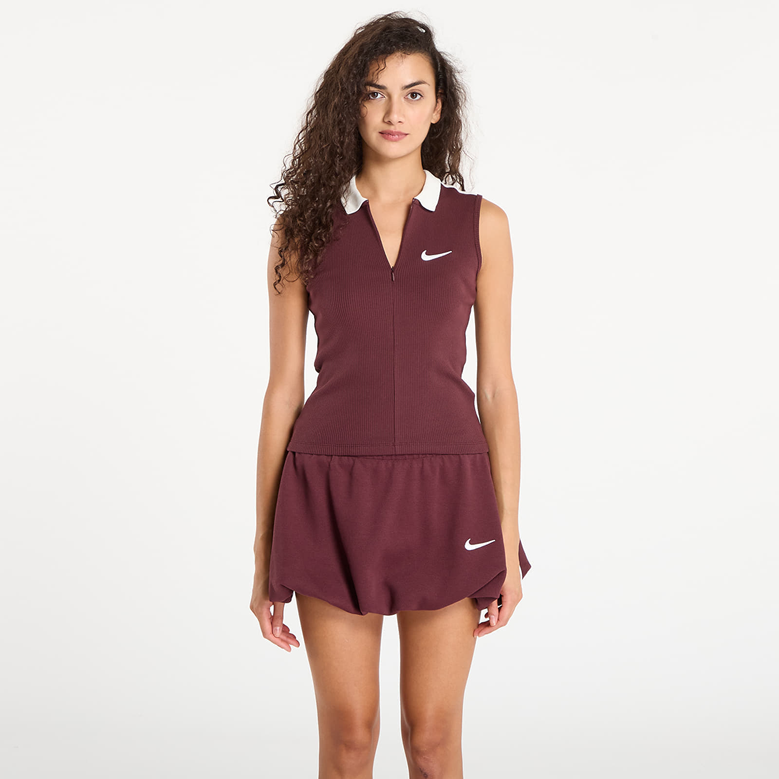 Nike W Fitted Tank Burgundy Crush/ Sail XS