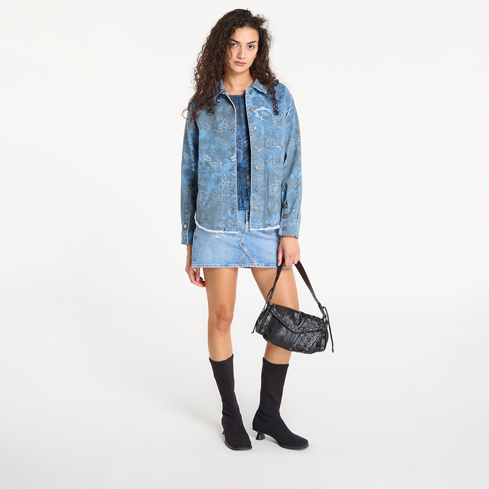 Якета Desigual Frayed Paisley Jacket Stick Blue