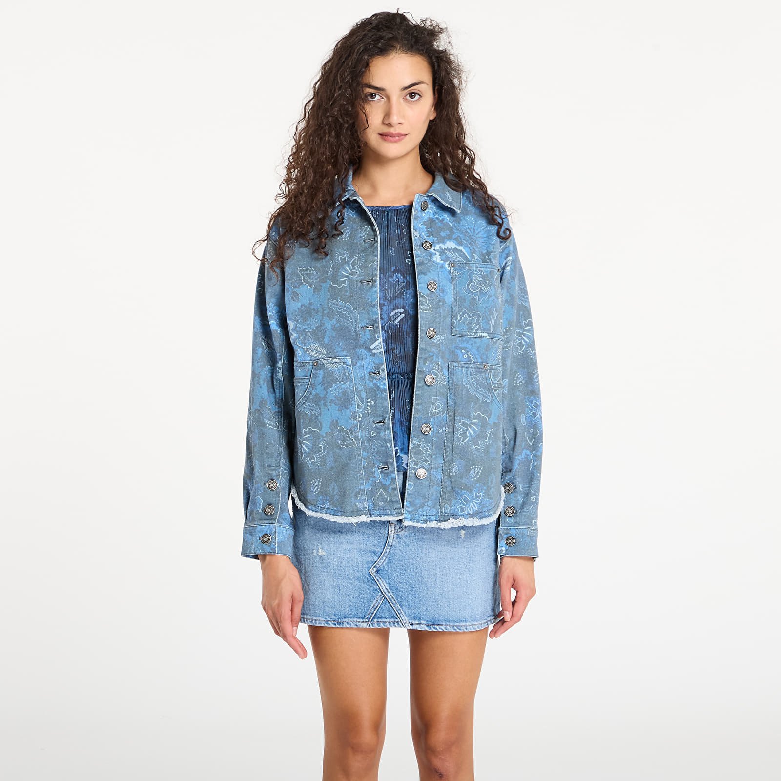 Jacket Desigual Frayed Paisley Jacket Stick Blue XS