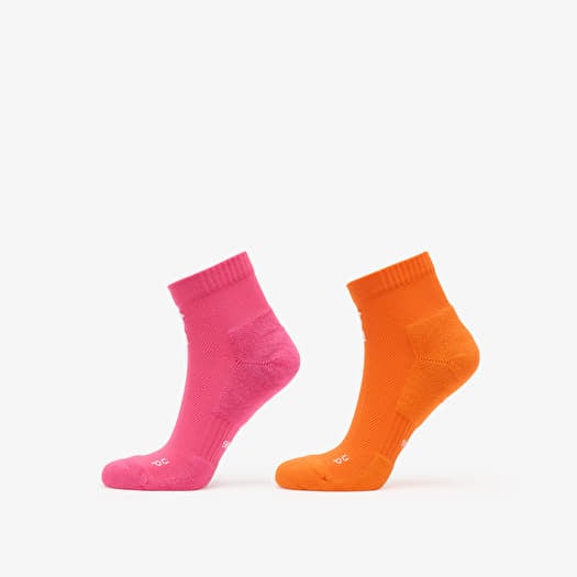 On Core Run Sock Mid 2-Pack Flame/ Pink