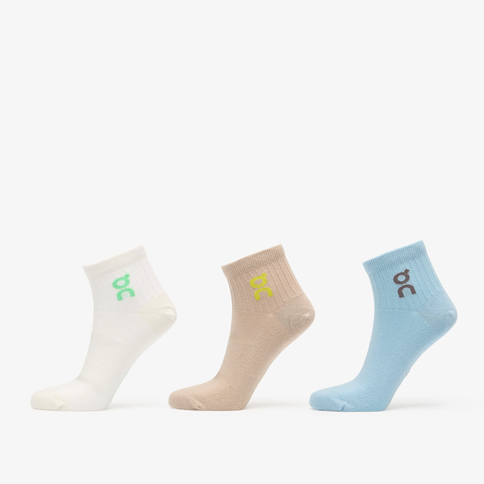 Men's socks On Logo Sock Mid 3-Pack Desert/ Wash