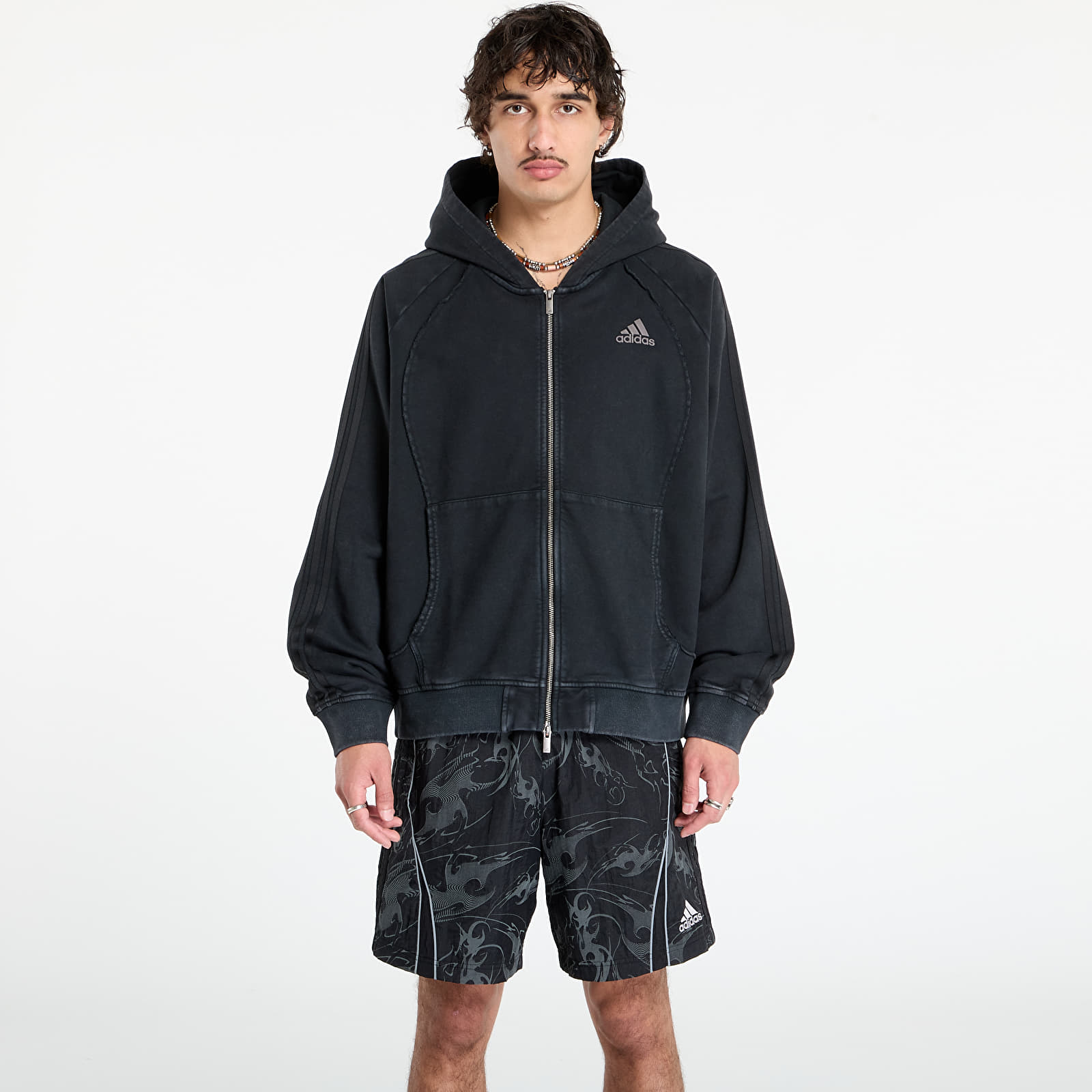 Sudaderas con capucha para hombre adidas Adilenium Season 4 Teamgeist Full-Zip Hoodie Black