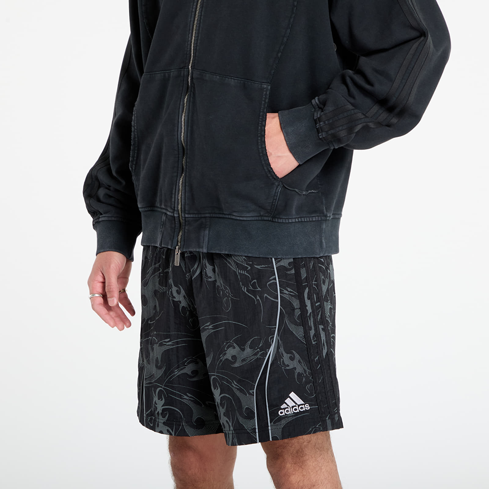 Sudaderas con capucha para hombre adidas Adilenium Season 4 Teamgeist Full-Zip Hoodie Black
