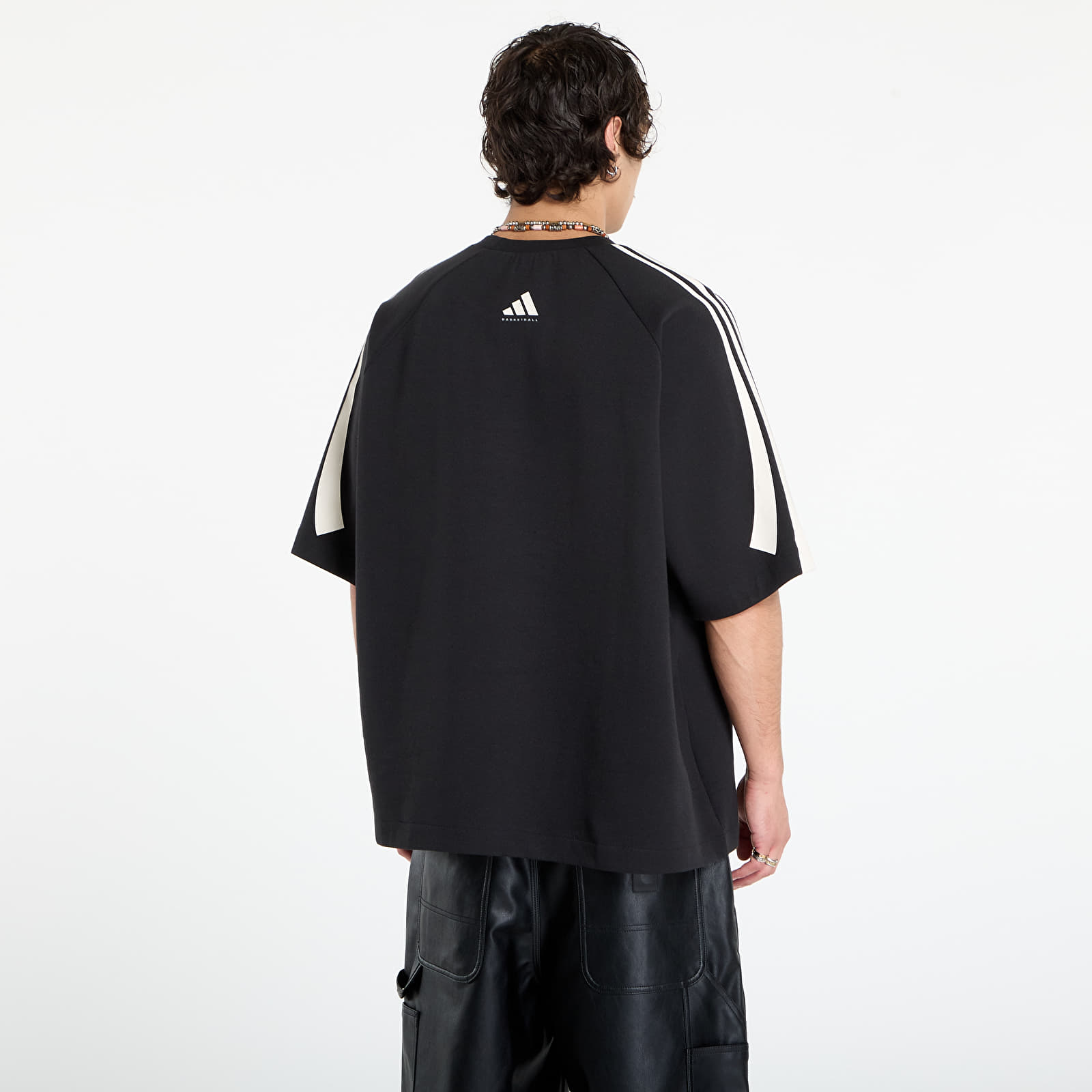 Ανδρικά φούτερ adidas Basketball Short Sleeve Sweatshirt Black
