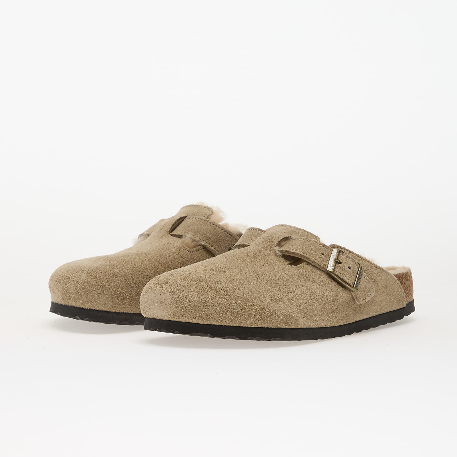 Men's sneakers and shoes Birkenstock Boston Shearling Suede Leather/ Fur Taupe