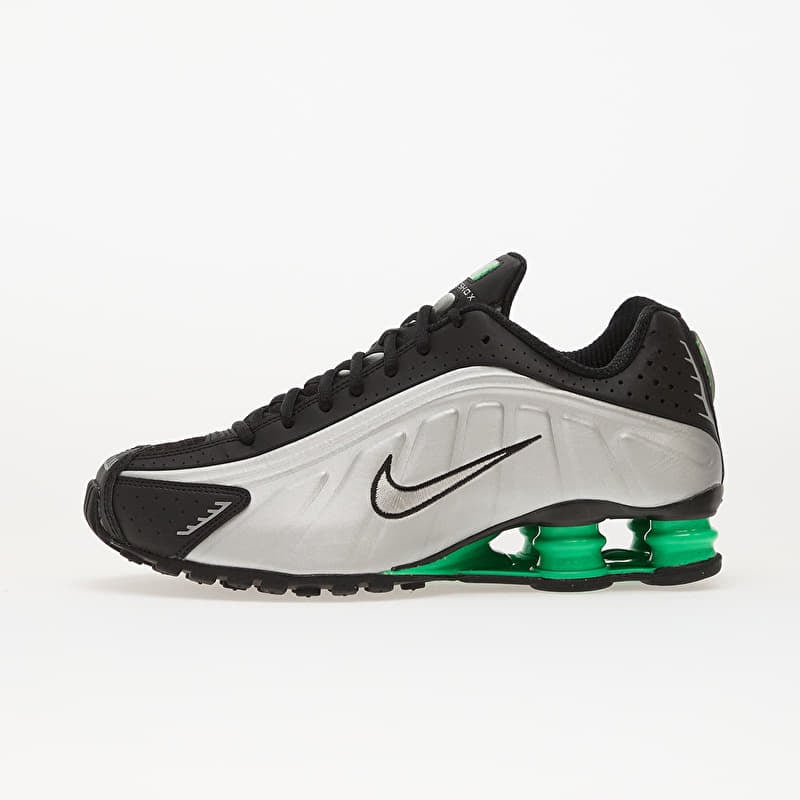 Nike Shox R4 Mtlc Silver/ Mtlc Silver-Black-Green Shock