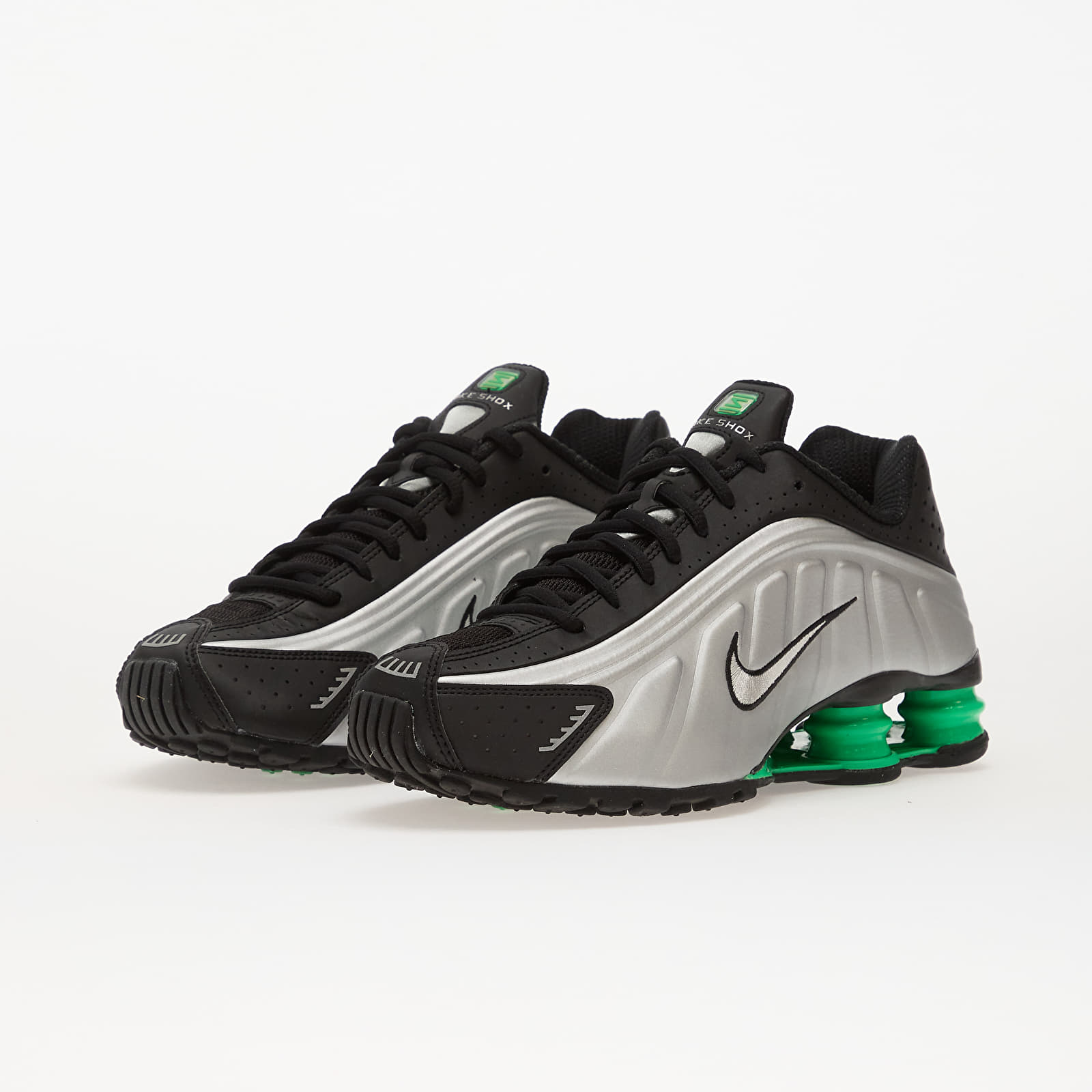 Чоловіче взуття Nike Shox R4 Mtlc Silver/ Mtlc Silver-Black-Green Shock