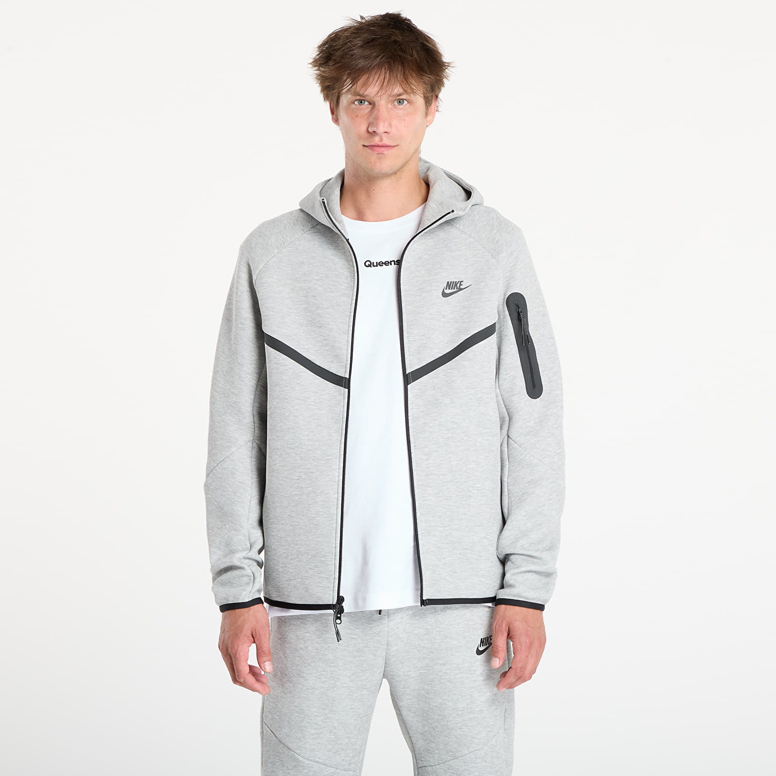 Ανδρικά φούτερ Nike Tech Men's Fleece Windrunner Full-Zip Jacket Dk Grey Heather/ Black