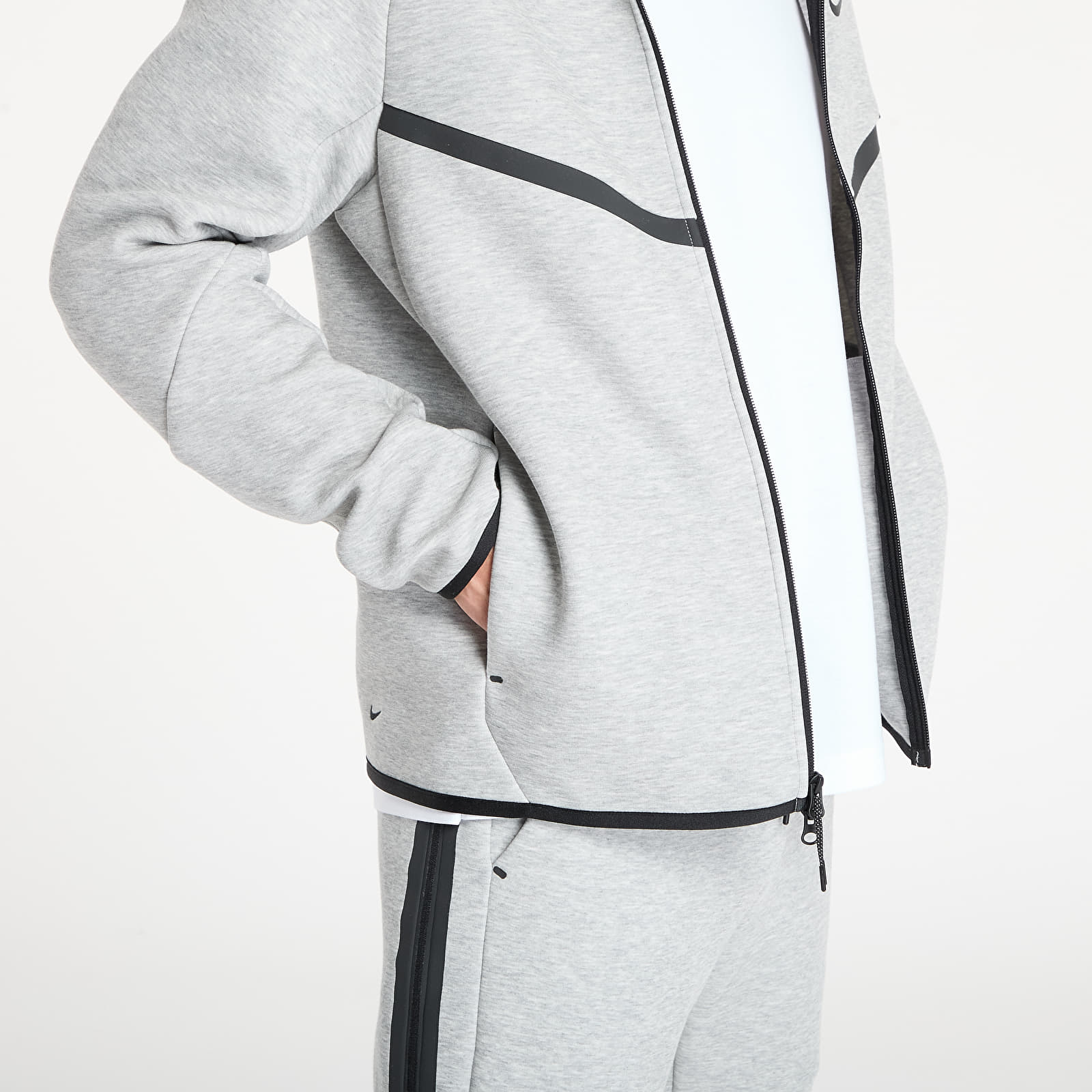 Ανδρικά φούτερ Nike Tech Men's Fleece Windrunner Full-Zip Jacket Dk Grey Heather/ Black