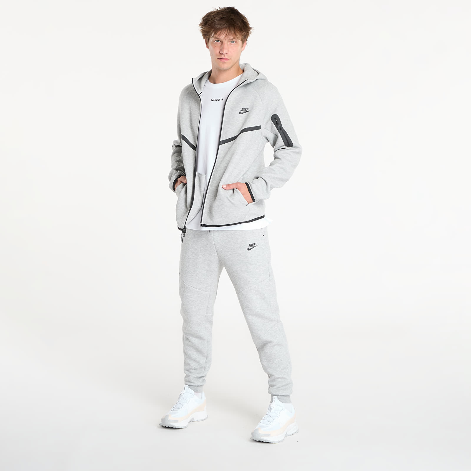 Ανδρικά φούτερ Nike Tech Men's Fleece Windrunner Full-Zip Jacket Dk Grey Heather/ Black