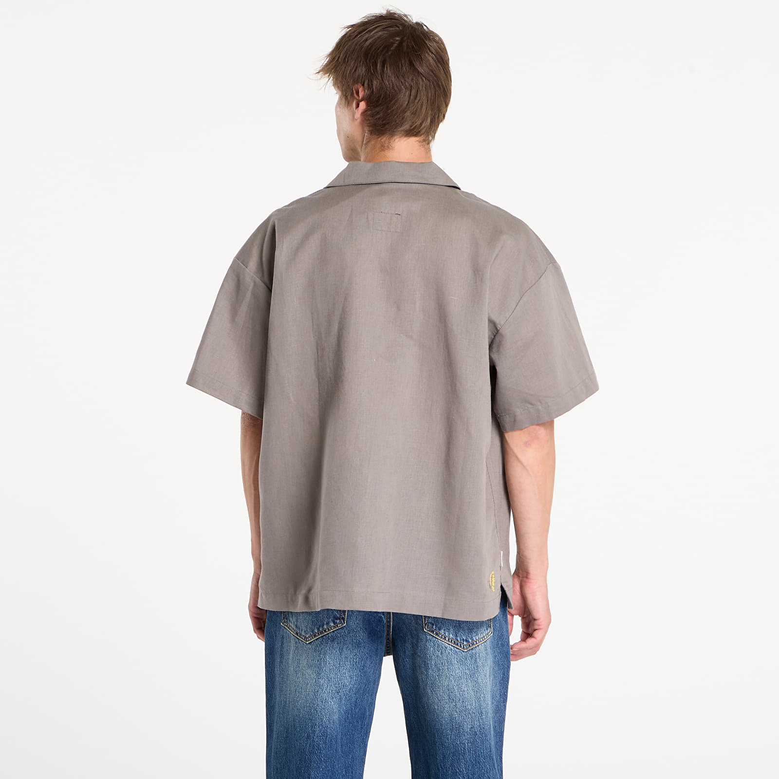 Мъжки ризи Nike Life Men's Linen Short-Sleeve Button Down Cave Stone/ Anthracite/ Cave Stone