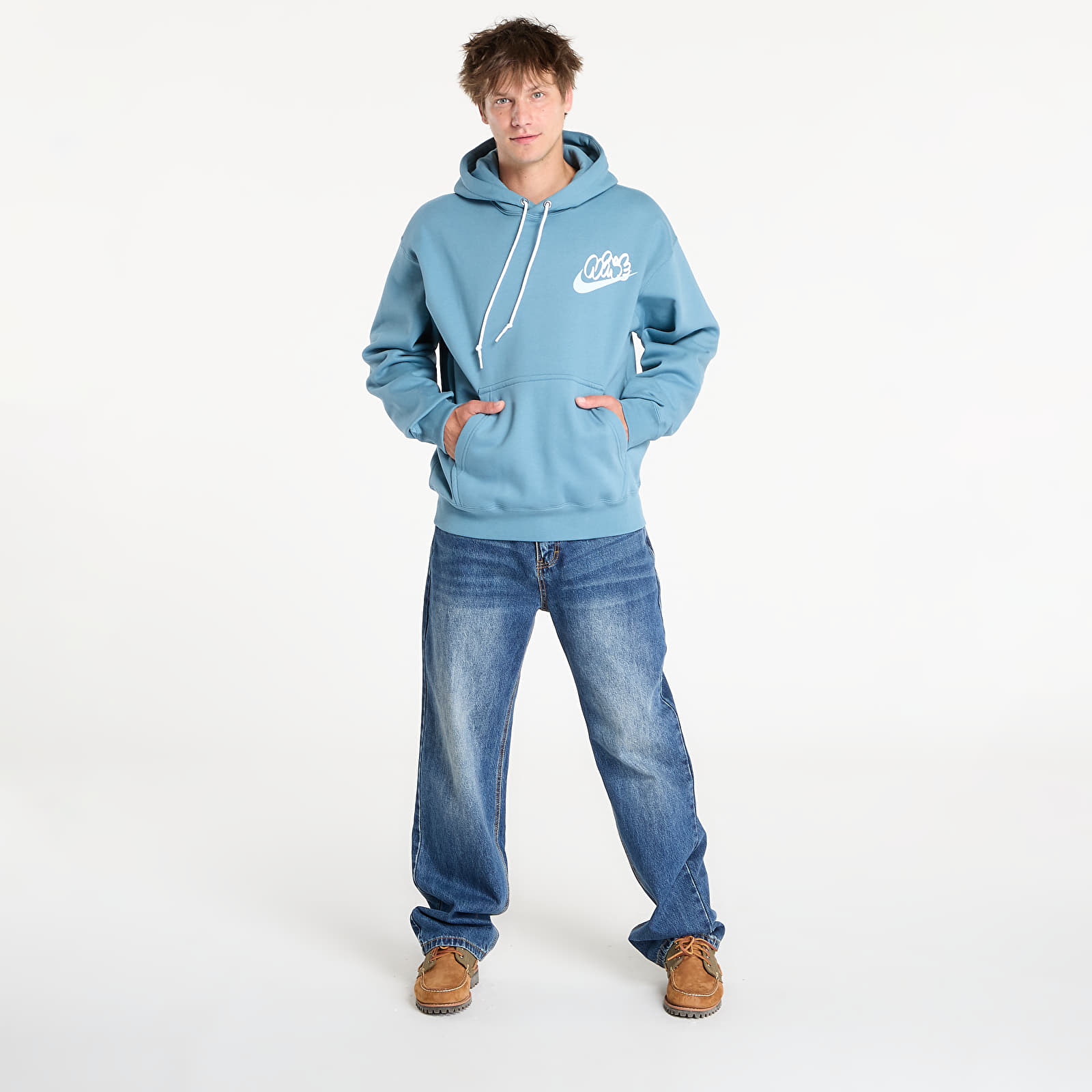Мъжки суичъри Nike Solo Swoosh Men's Fleece Hoodie Smokey Blue