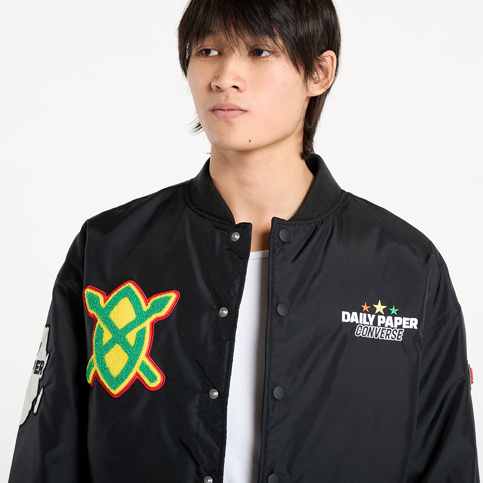 Bombardeiros para homem Converse x Daily Paper Stadium Jacket Black