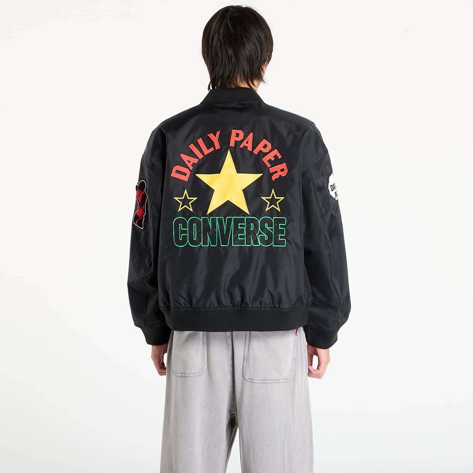 Bombardeiros para homem Converse x Daily Paper Stadium Jacket Black