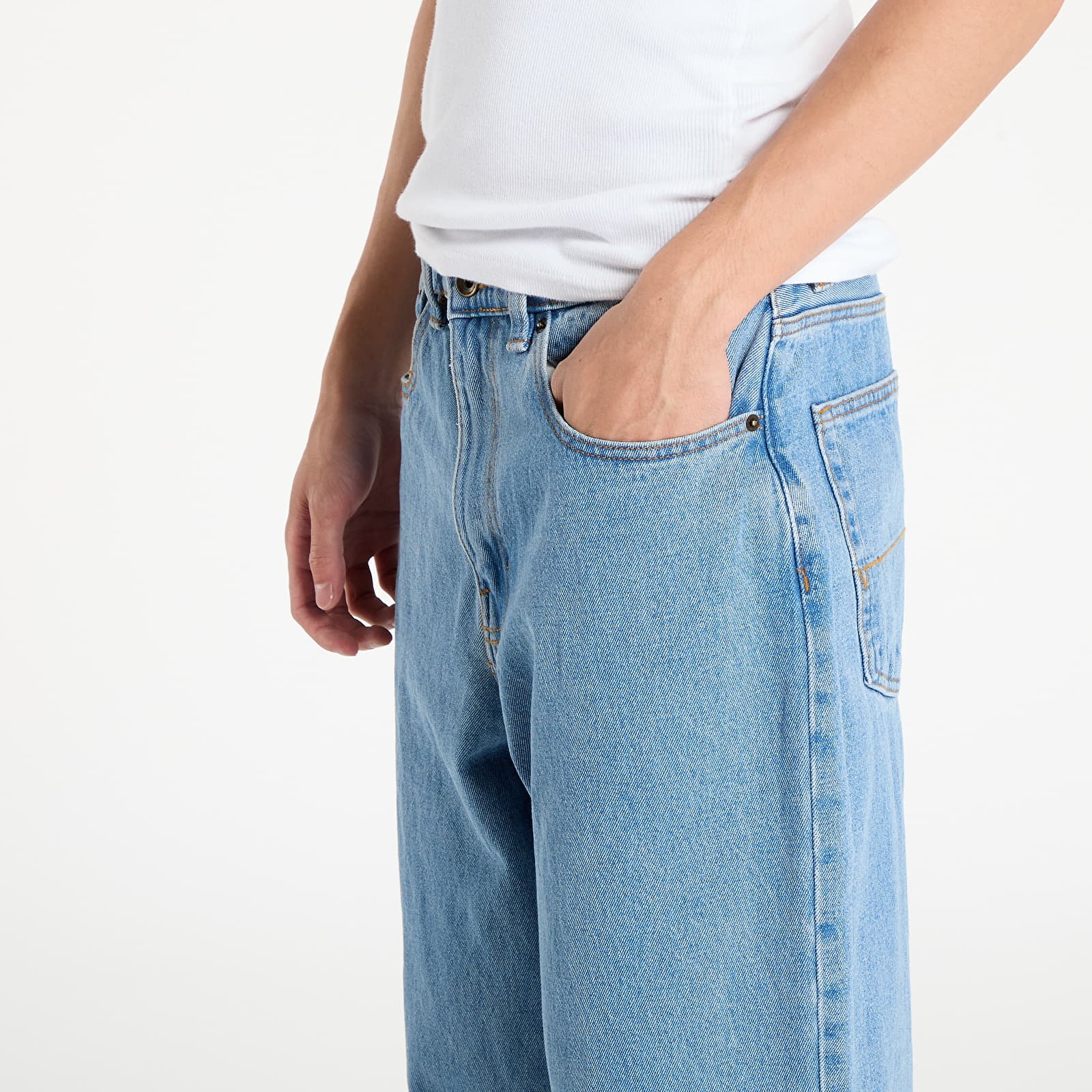 Calças de homem Vans Check-5 Baggy Denim Pant Stone Wash/ Blue