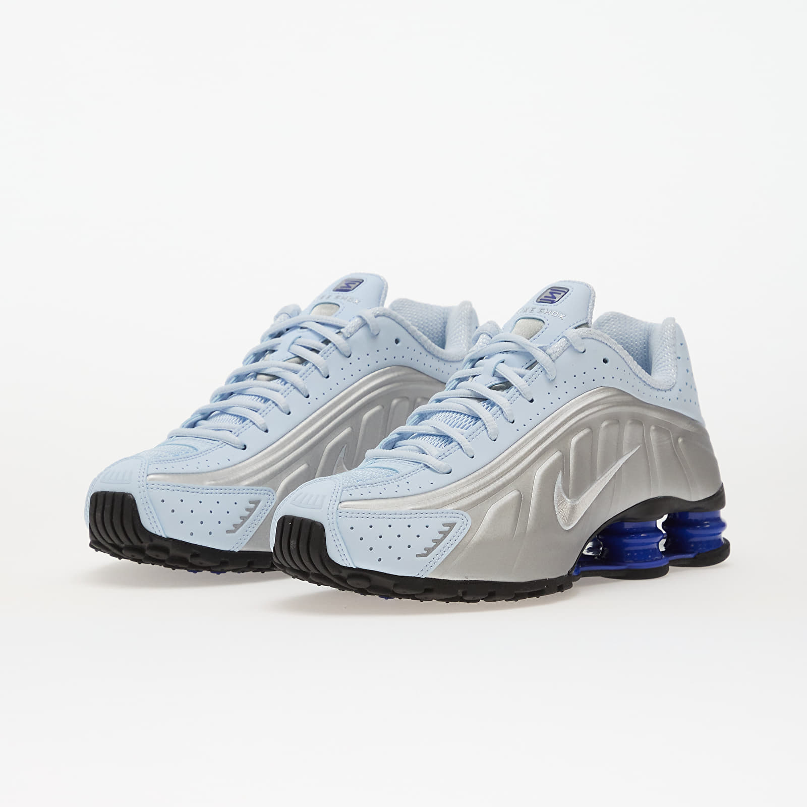 Ténis e sapatos de senhora Nike Shox R4 Blue Tint/ Mtlc Silver-Racer Blue-Mtlc Silver-Black