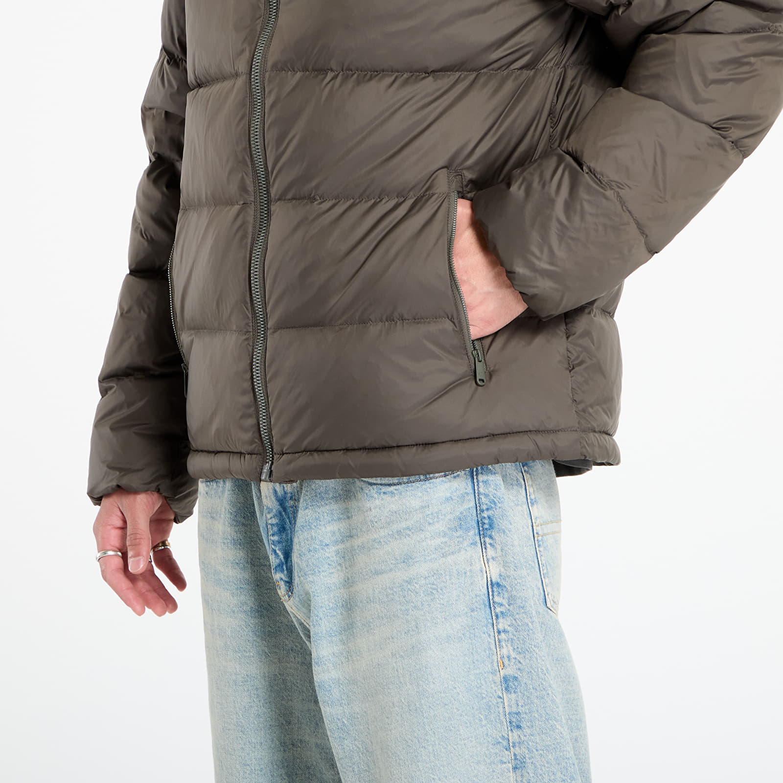 Мъжки пухени якета Calvin Klein Jeans Ls Nylon Zip Off Hooded Jacket Grey