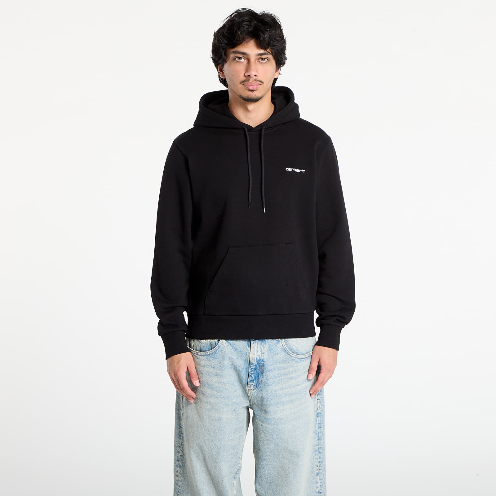 Men's sweatshirts Carhartt WIP Hooded Script Embroidery Sweat UNISEX Black/ White