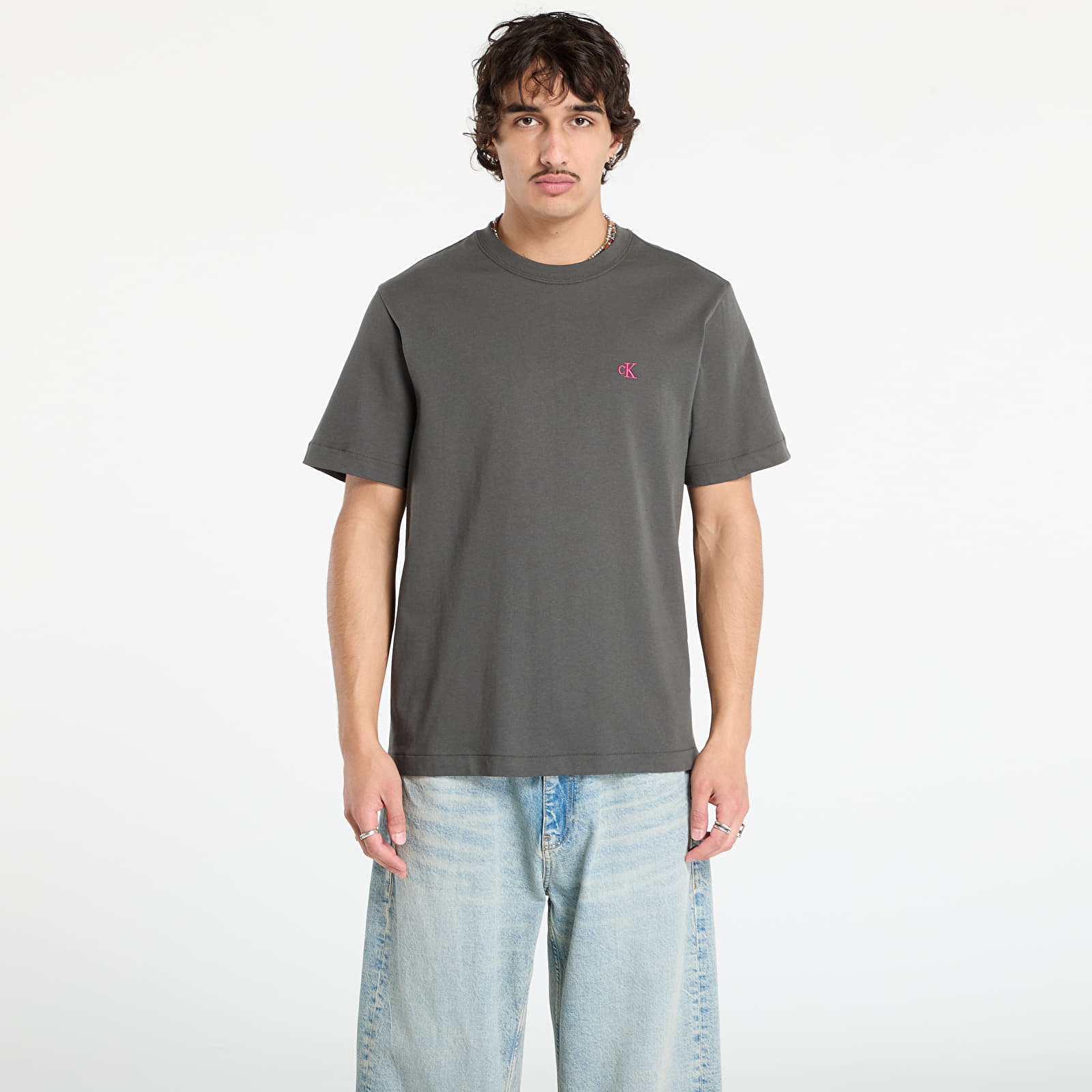 Ανδρικά μπλουζάκια Calvin Klein Jeans Ss Easy Monogram Tee Beluga