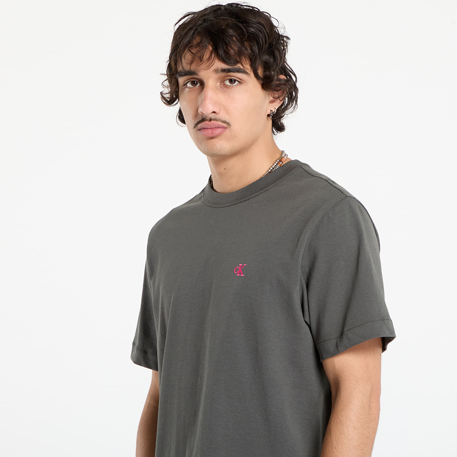 Ανδρικά μπλουζάκια Calvin Klein Jeans Ss Easy Monogram Tee Beluga