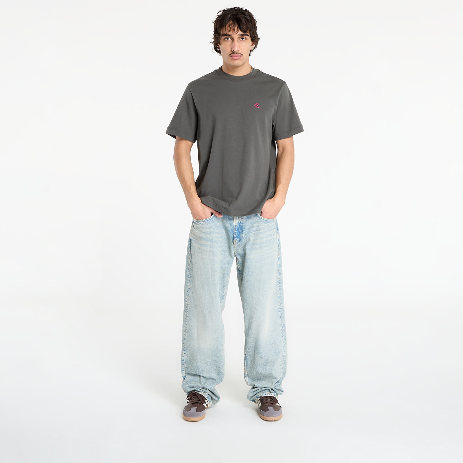 Ανδρικά μπλουζάκια Calvin Klein Jeans Ss Easy Monogram Tee Beluga