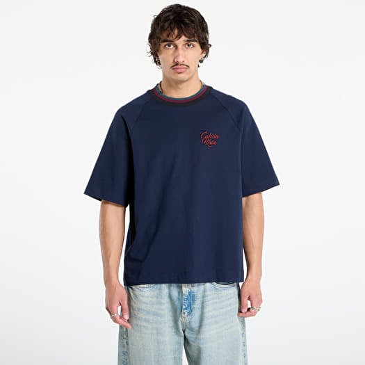 Calvin Klein Jeans Ss 16S Jersey Tipped Tee Blue