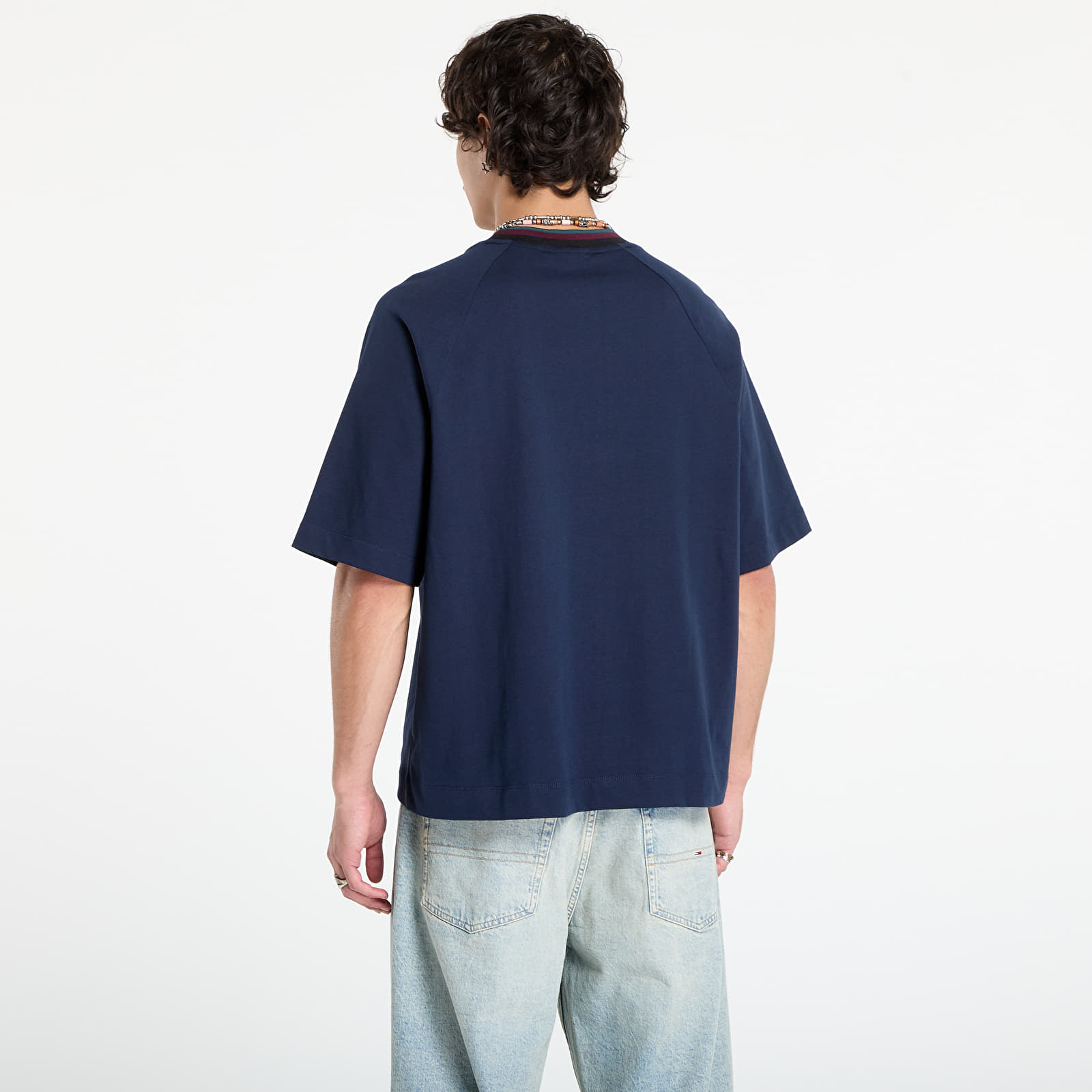 Magliette da uomo Calvin Klein Jeans Ss 16S Jersey Tipped Tee Blue