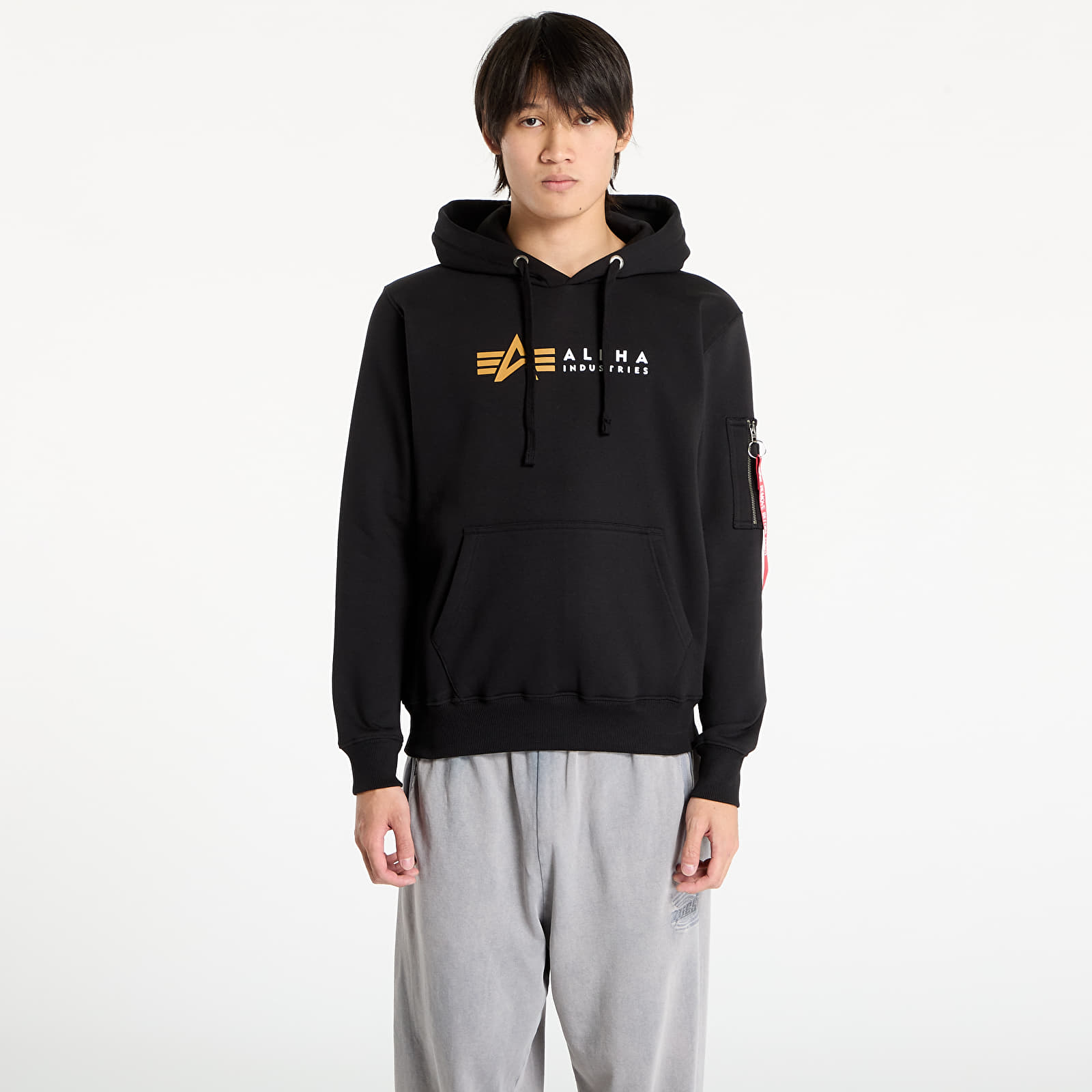 Camisolas de homem Alpha Industries Alpha Label Hoodie Black