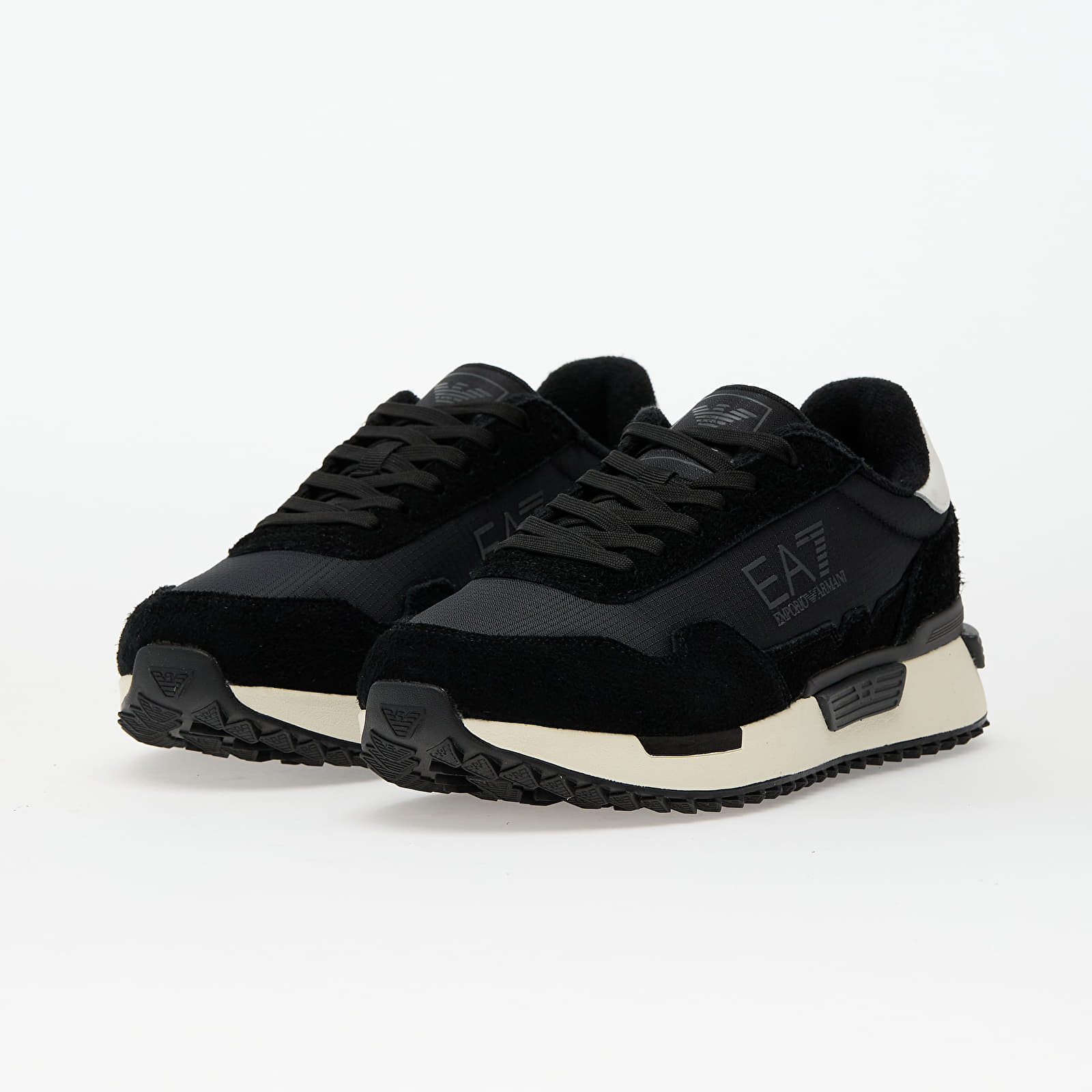 Vīriešu čības un apavi EA7 Emporio Armani Sneaker Vintage Running Nylon+ Black/ White