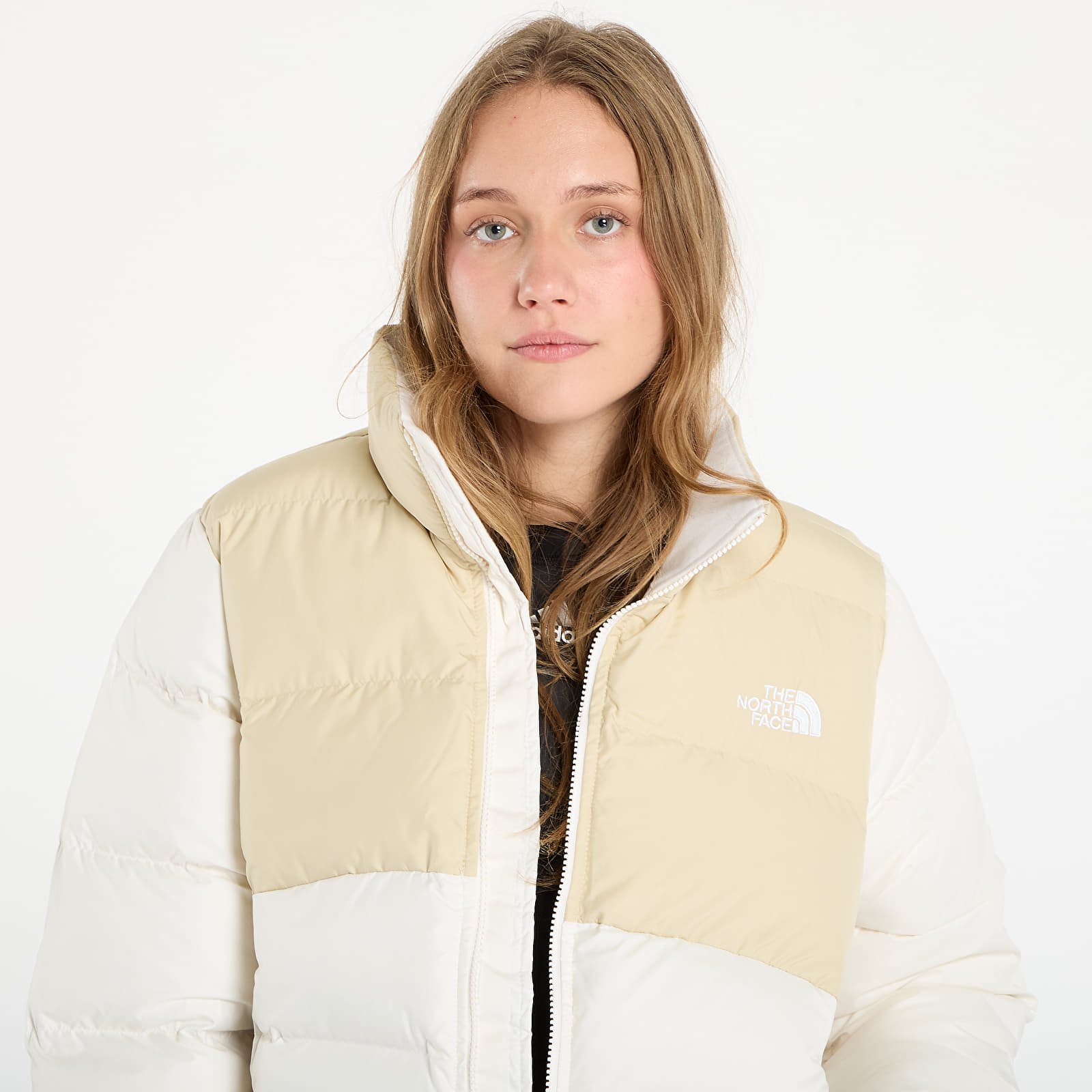 Γυναικεία down τζάκετ The North Face W Saikuru Jacket Gravel/ White Dune
