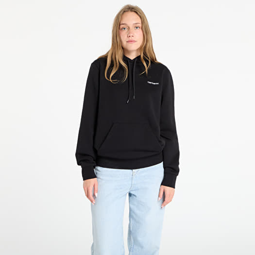Sweatshirt Carhartt WIP Hooded Script Embroidery Sweat UNISEX Black/ White