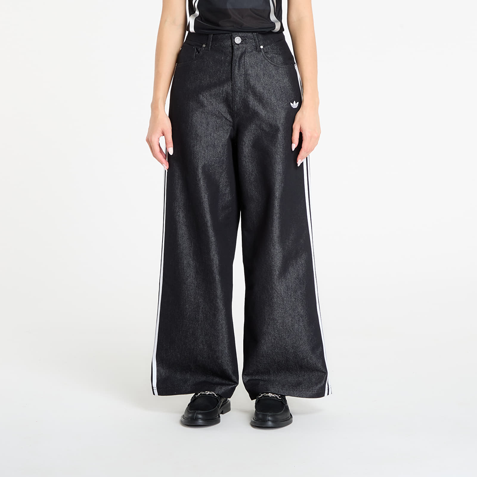 Women's Trousers adidas Adilenium Season 4 Teamgeist Baggy Shine Denim Joggers Black