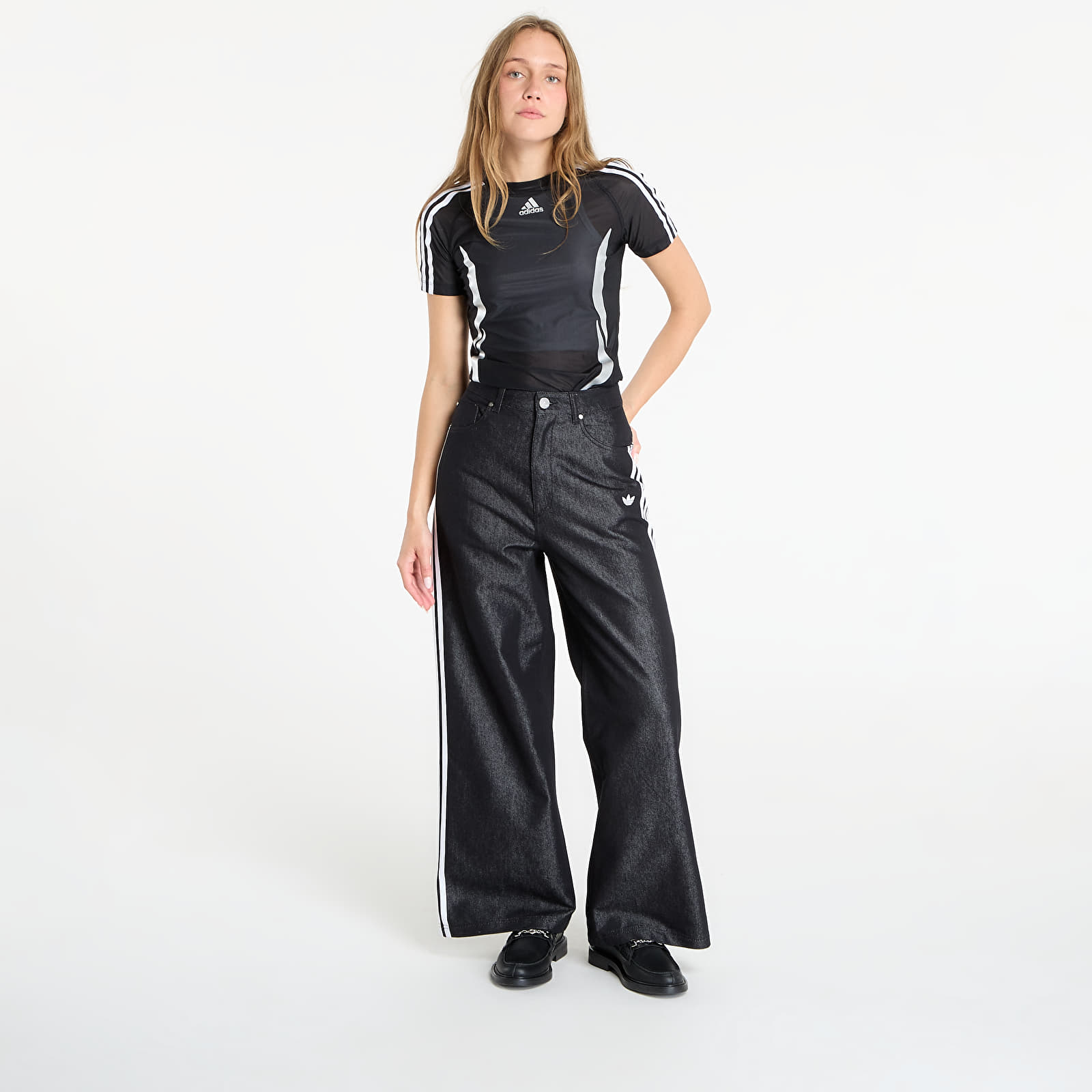 Women's Trousers adidas Adilenium Season 4 Teamgeist Baggy Shine Denim Joggers Black