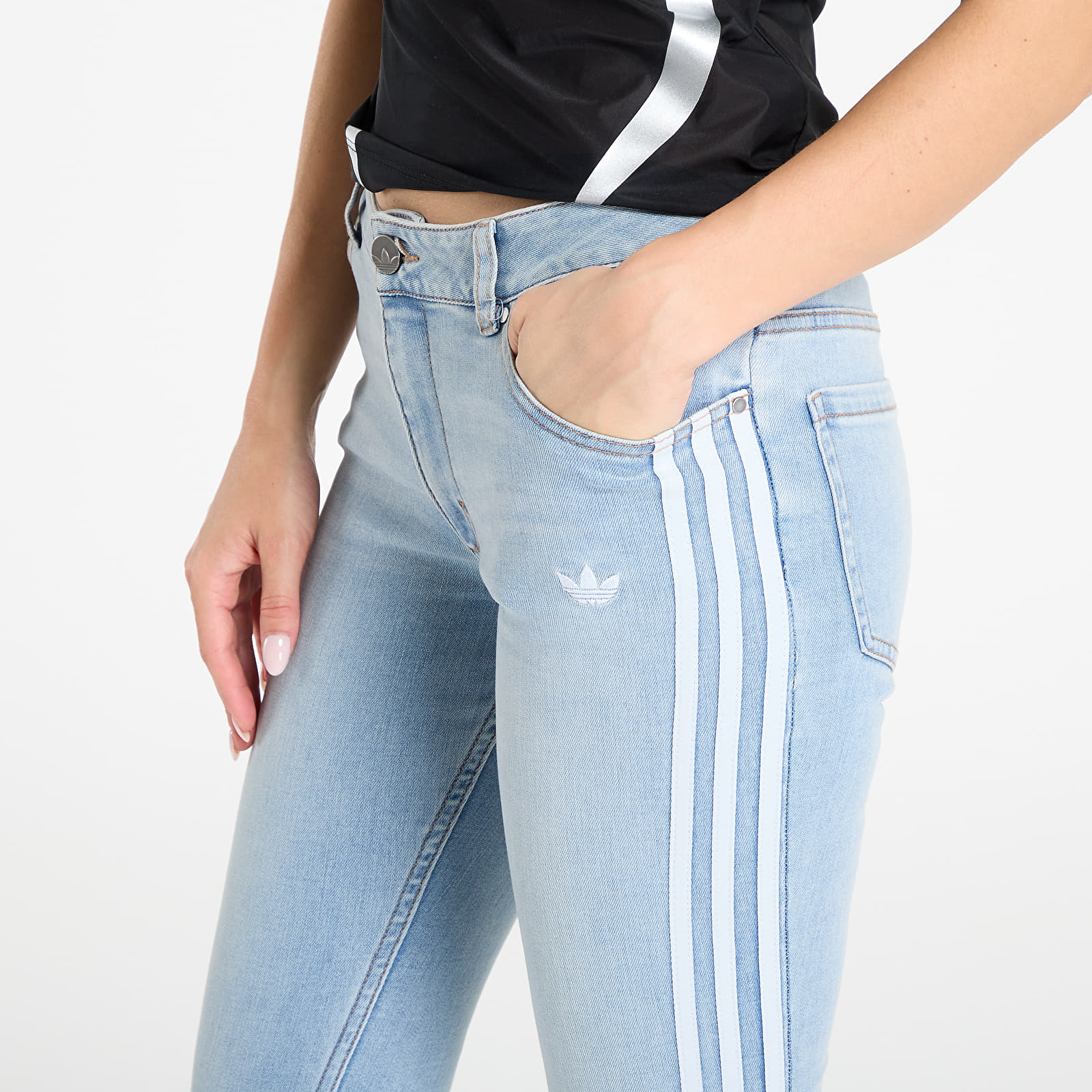 Women's jeans adidas Adilenium Season 4 Teamgeist Slim Denim Joggers Light Blue