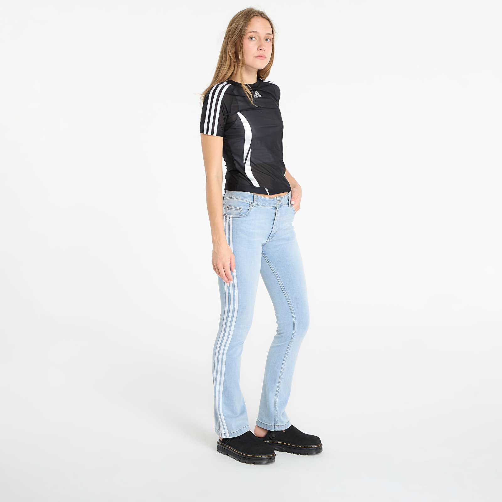 Women's jeans adidas Adilenium Season 4 Teamgeist Slim Denim Joggers Light Blue